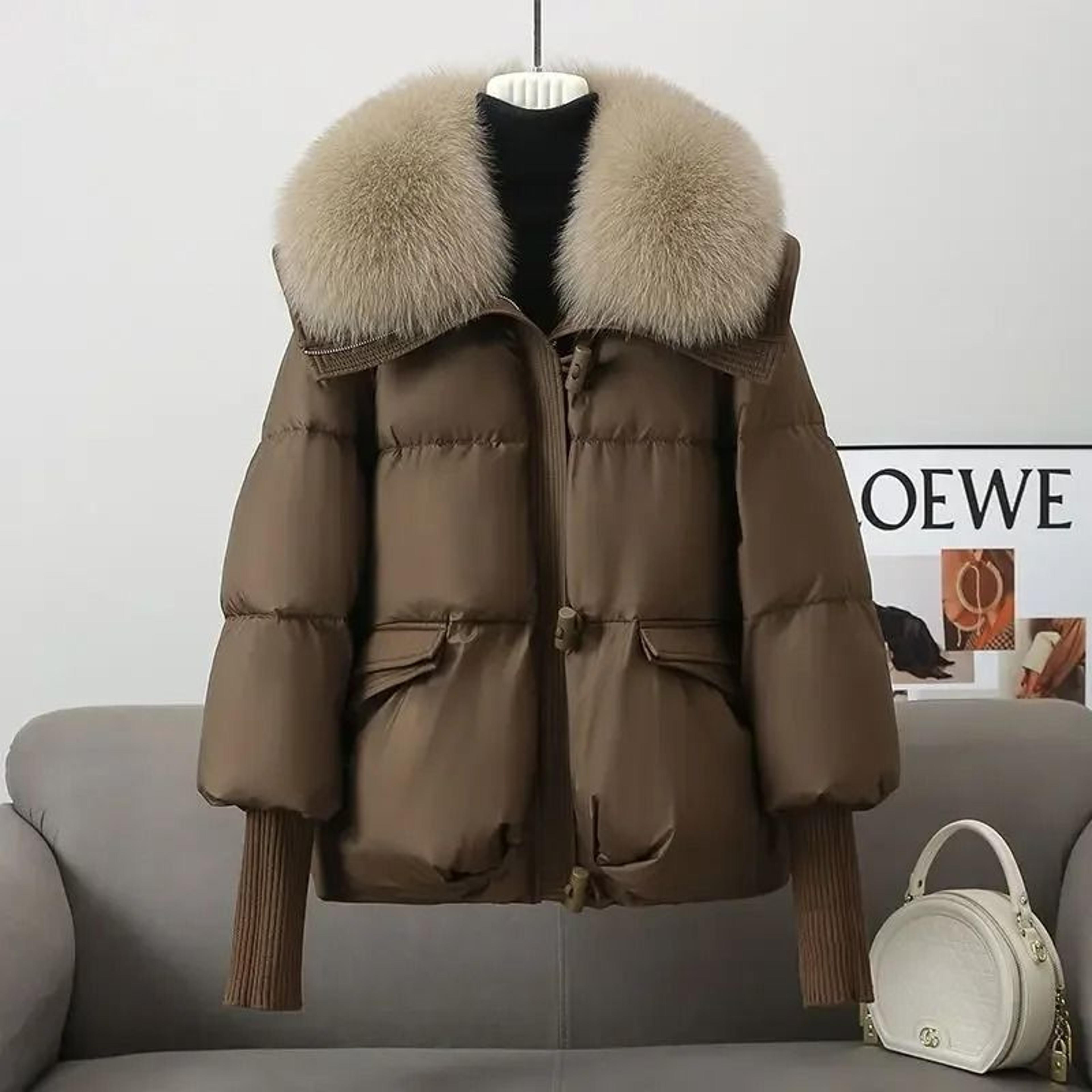 Winter Down Cotton Padded Jacket For Women With Fur Collar 2
