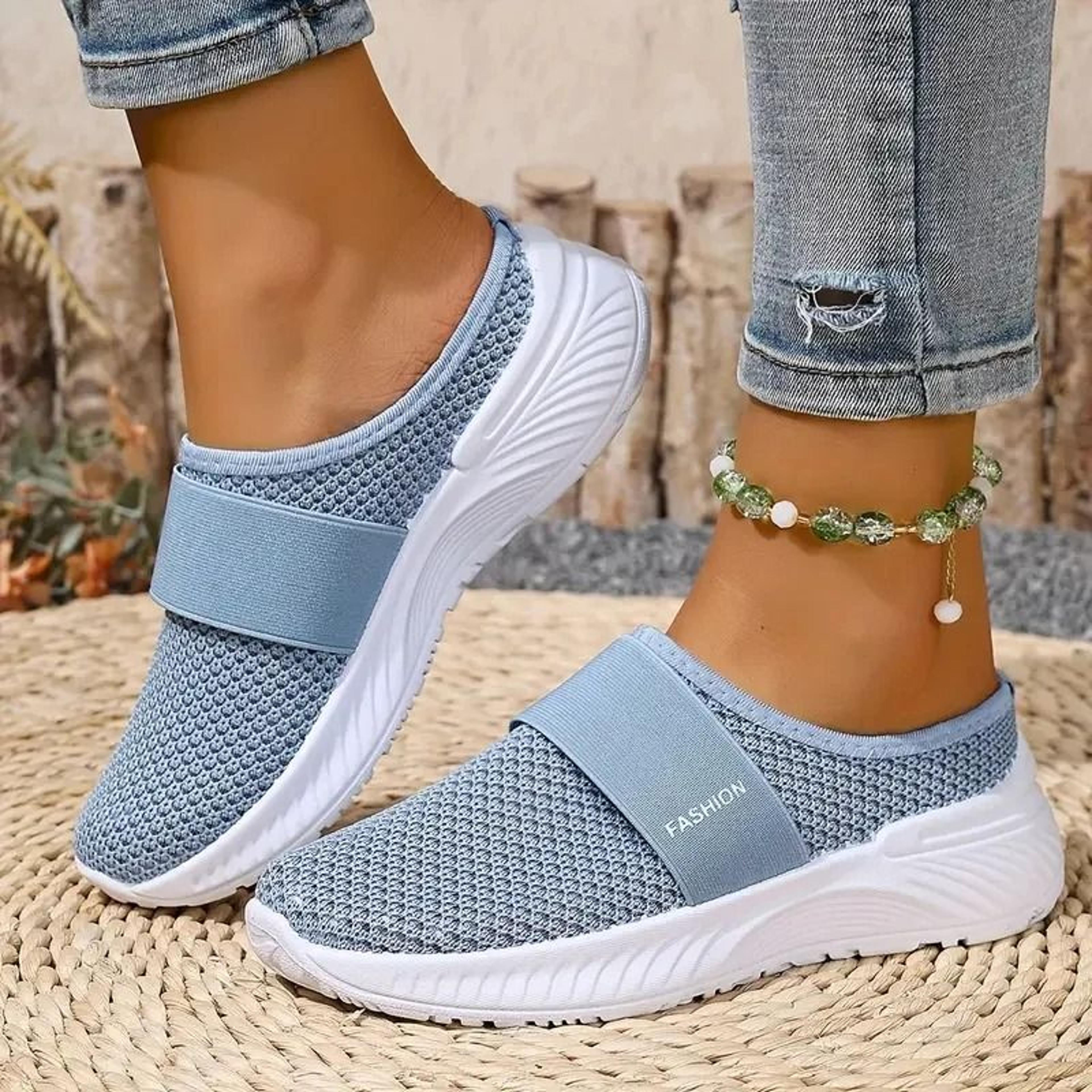 Womens Mesh Slip On Sneakers Comfortable Casual Walking Flats 7