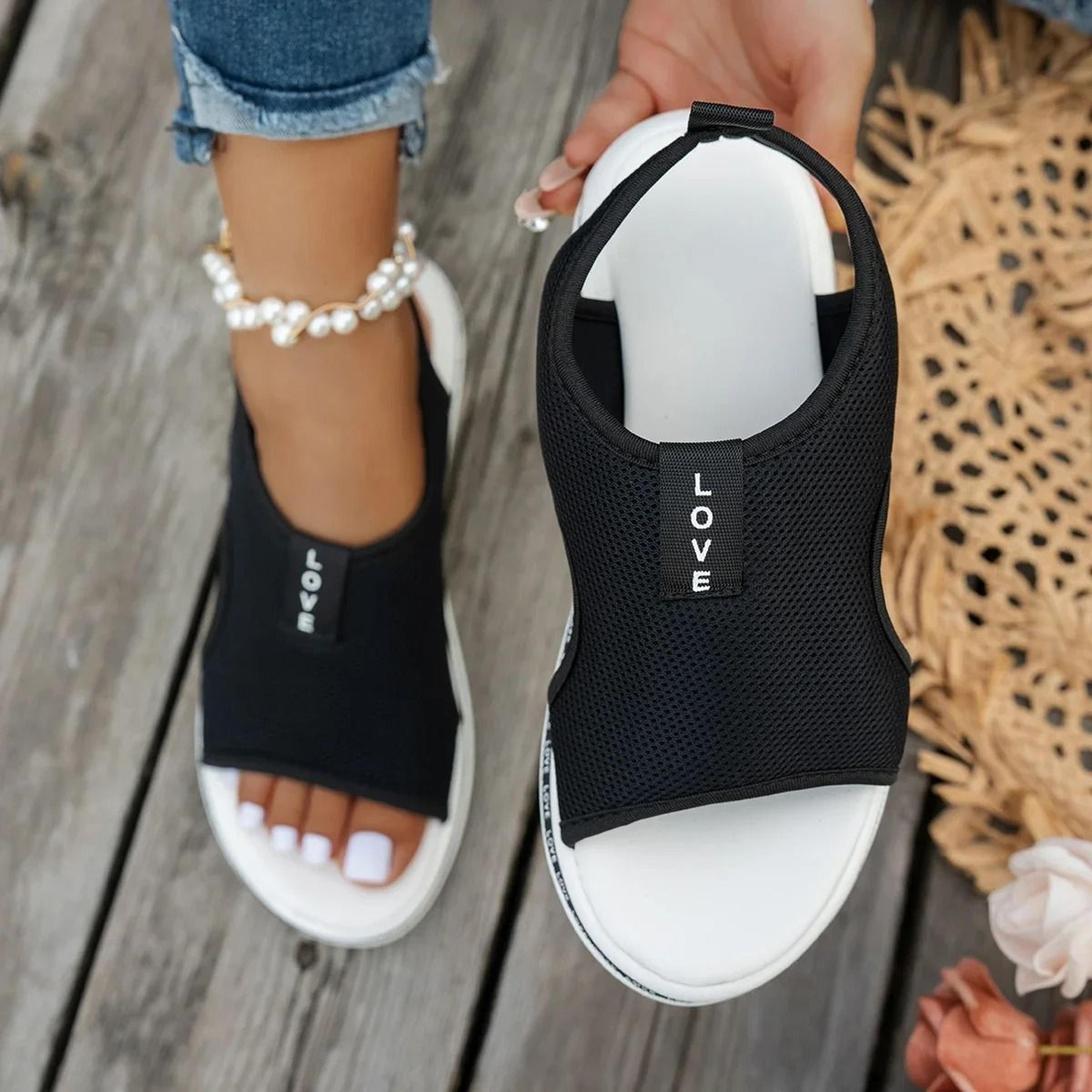 Womens Mesh Open Toe Platform Sandals Breathable Summer Slip On Shoes 5