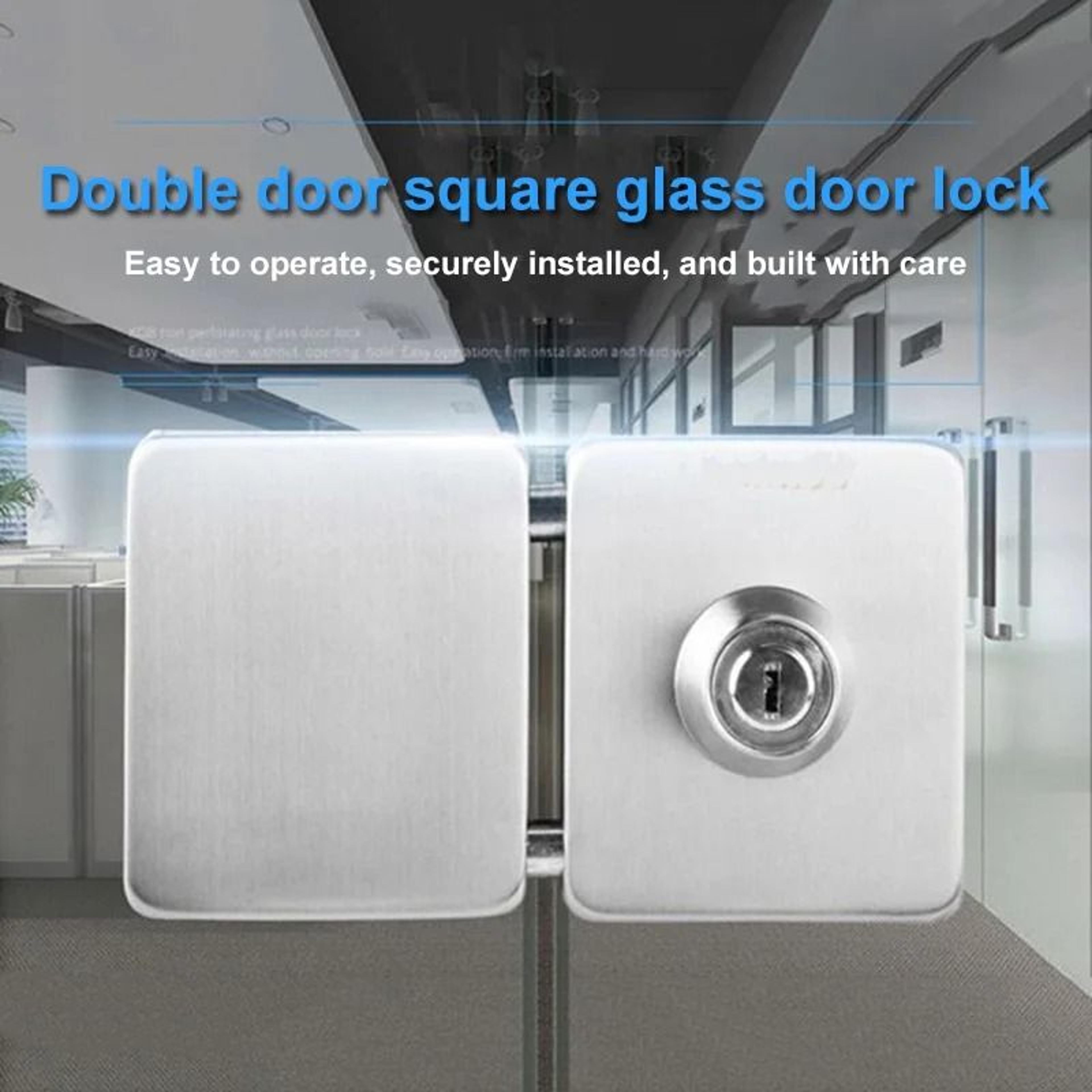 NoDrill DoubleSided Glass Door Lock Stainless Steel 1012mm 0