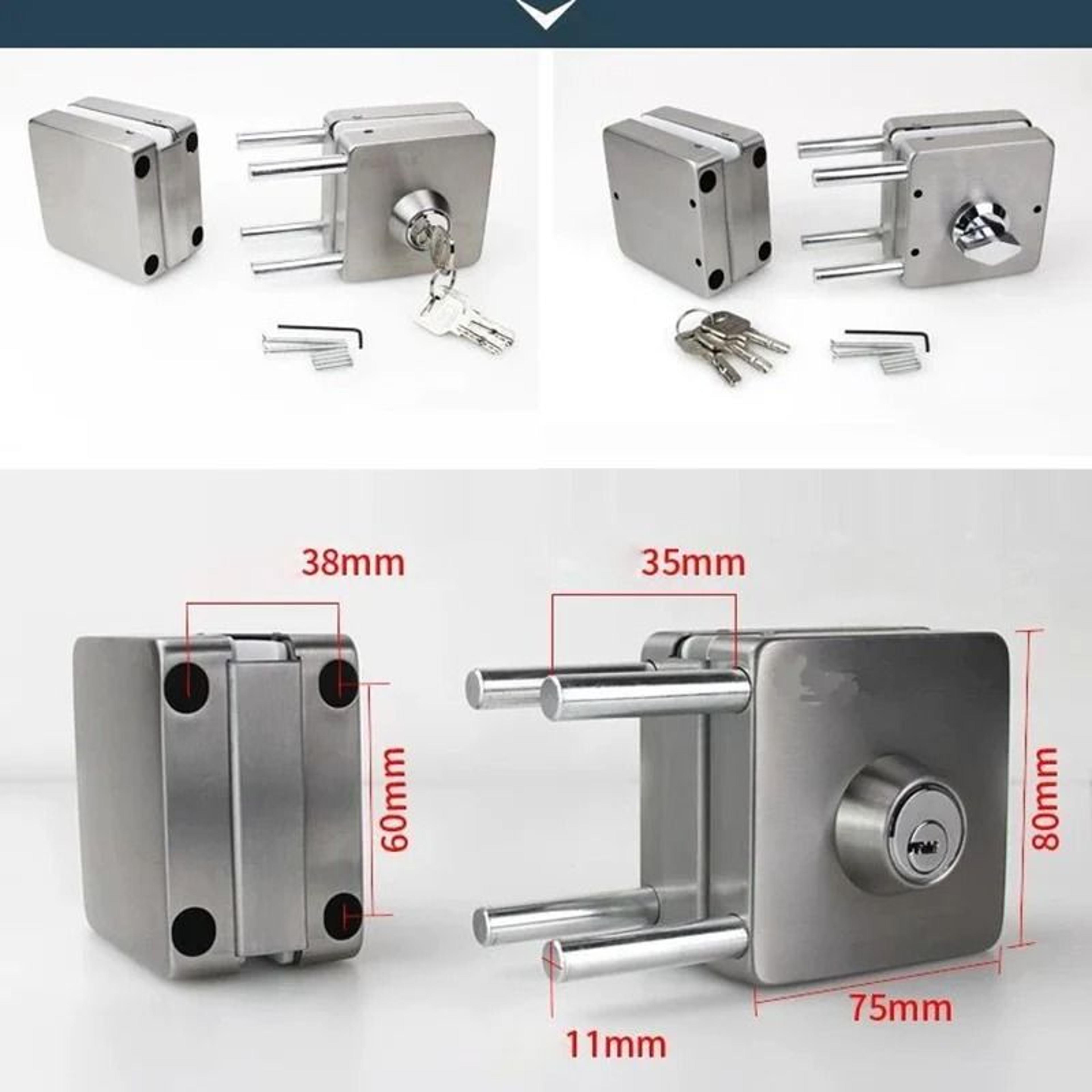 NoDrill DoubleSided Glass Door Lock Stainless Steel 1012mm 8