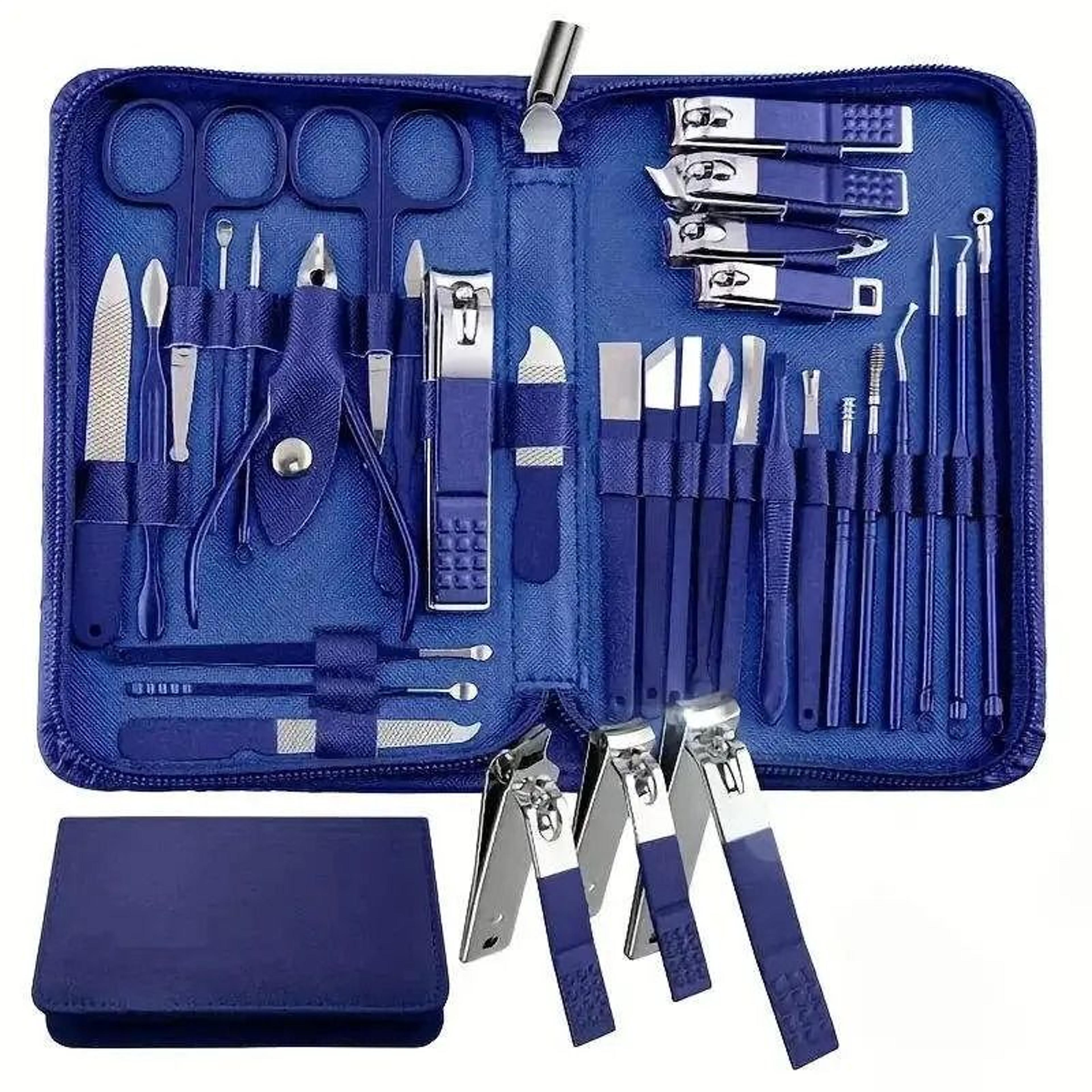 30 In 1 Stainless Steel Manicure Kit With Travel Case 0