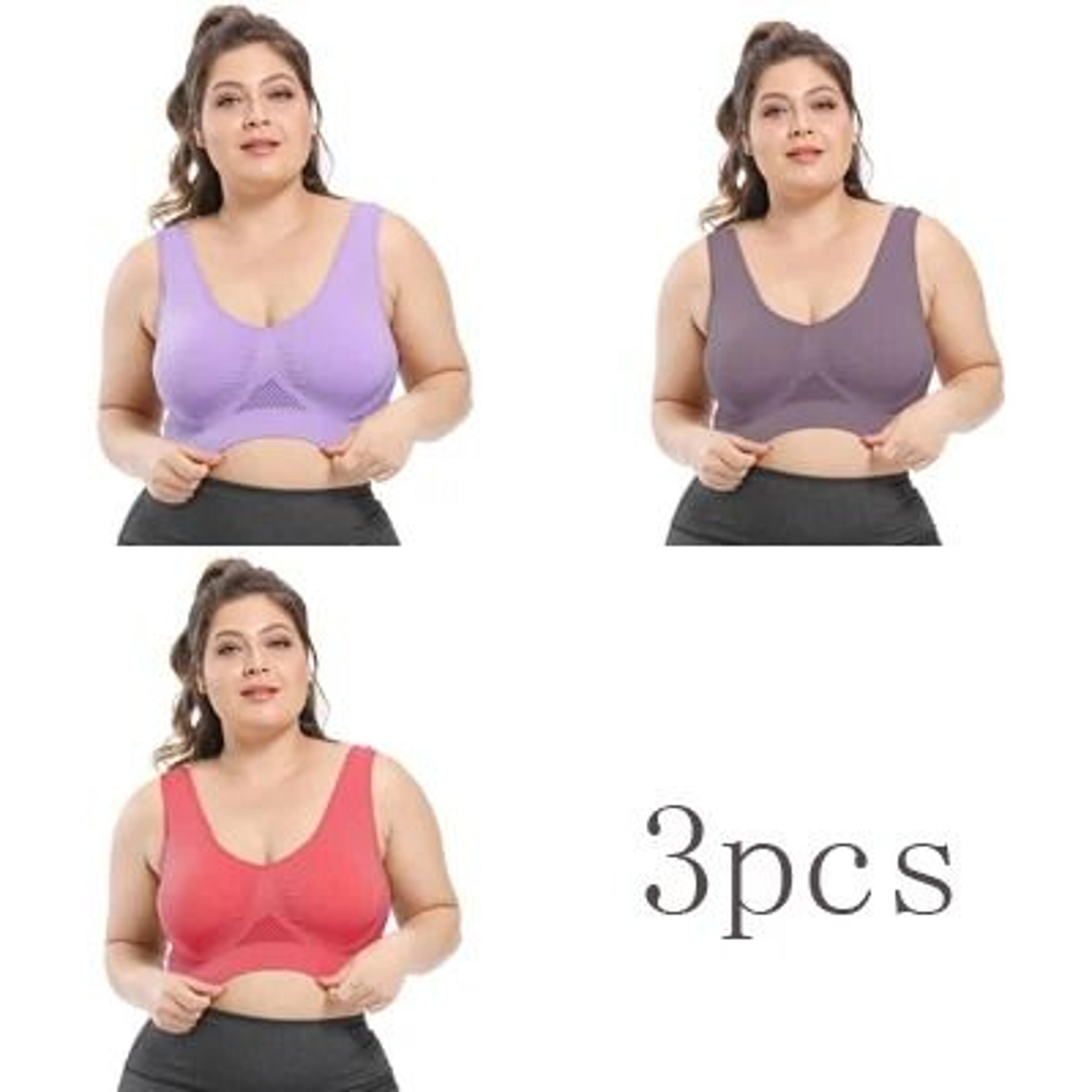 3 Pack Seamless Plus Size Bras With Pads And Wireless Comfort 19
