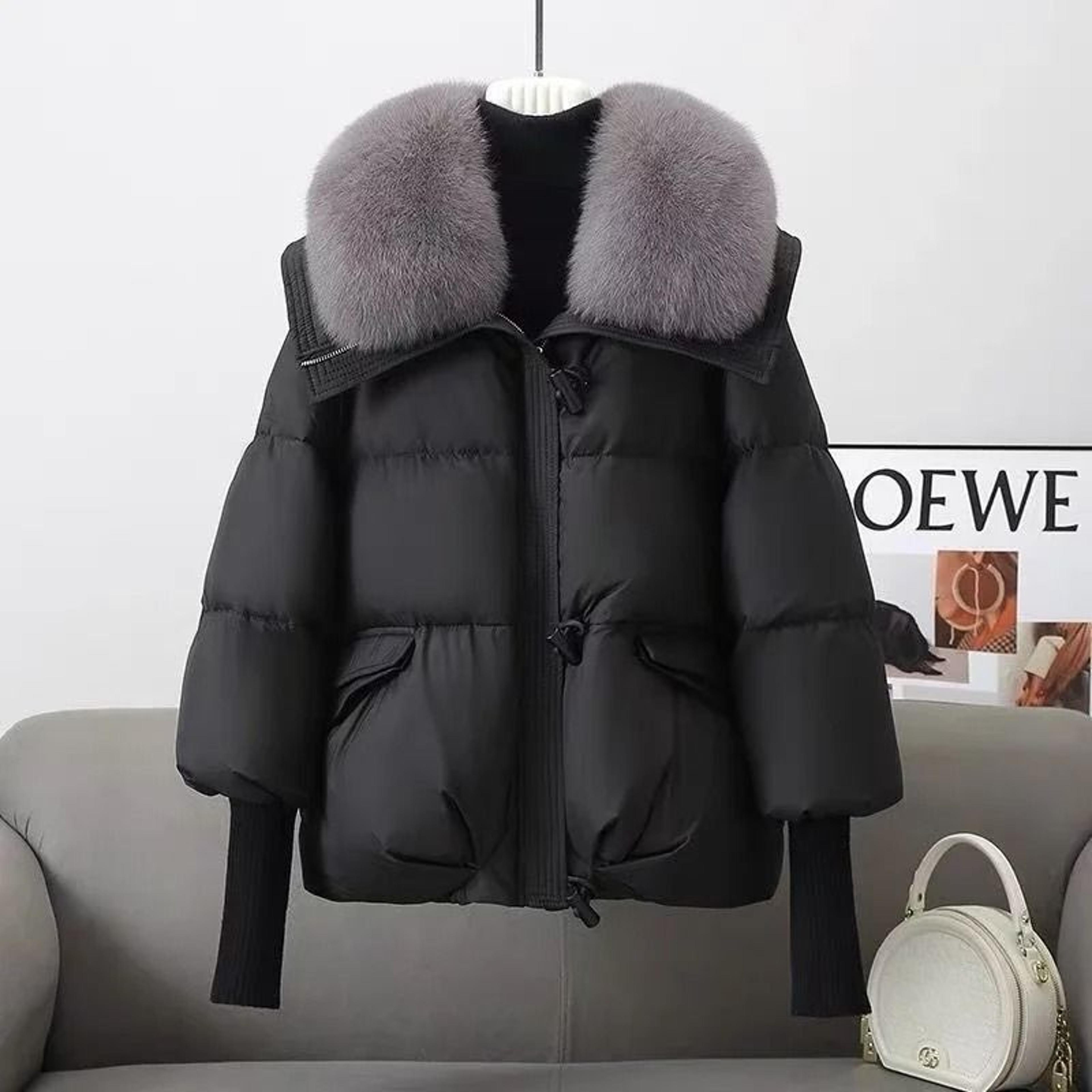 Winter Down Cotton Padded Jacket With Fur Collar For Women 6