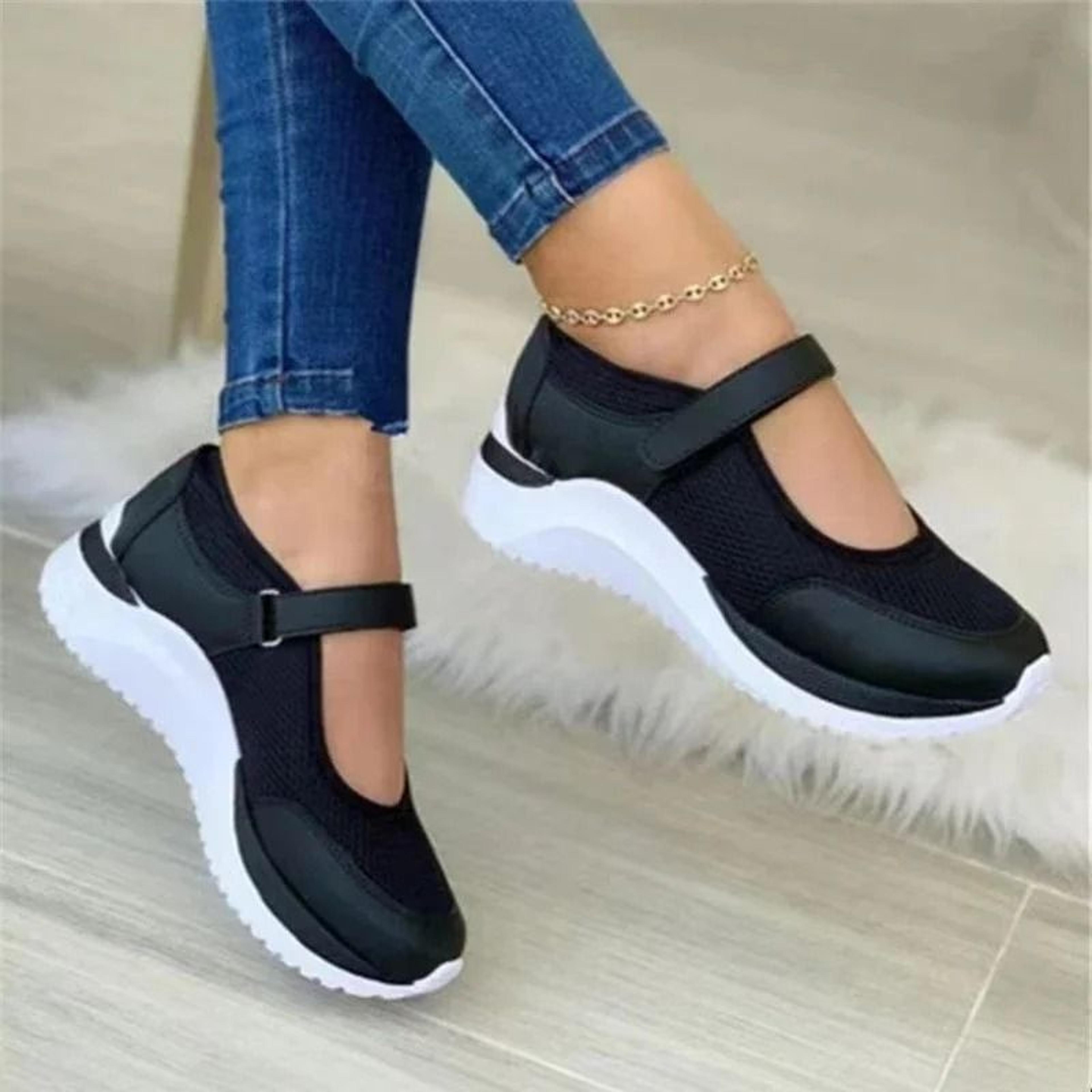 Womens Knitted Casual Sneakers With Thick Sole 7