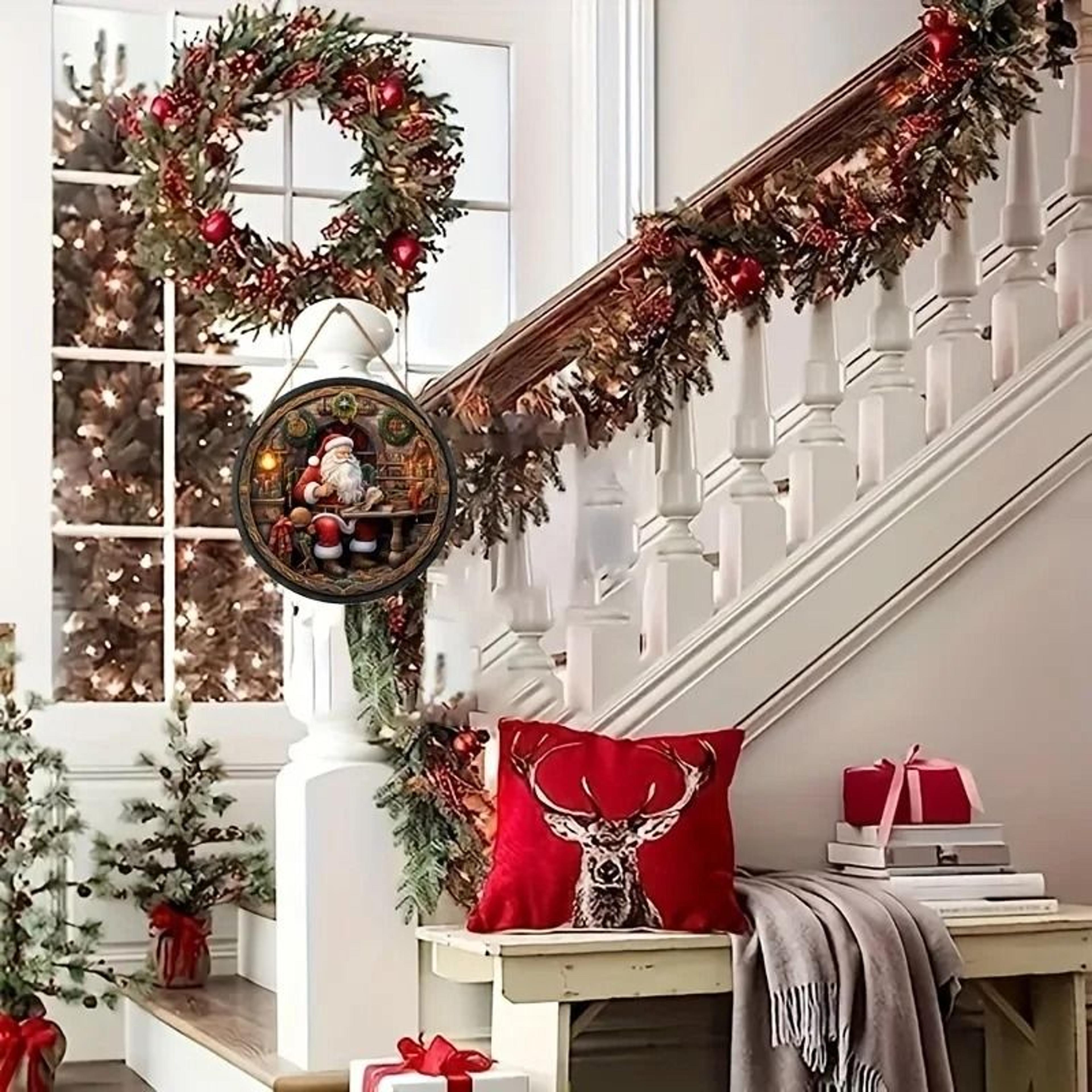 Christmas Welcome Hanging Wooden Sign 0