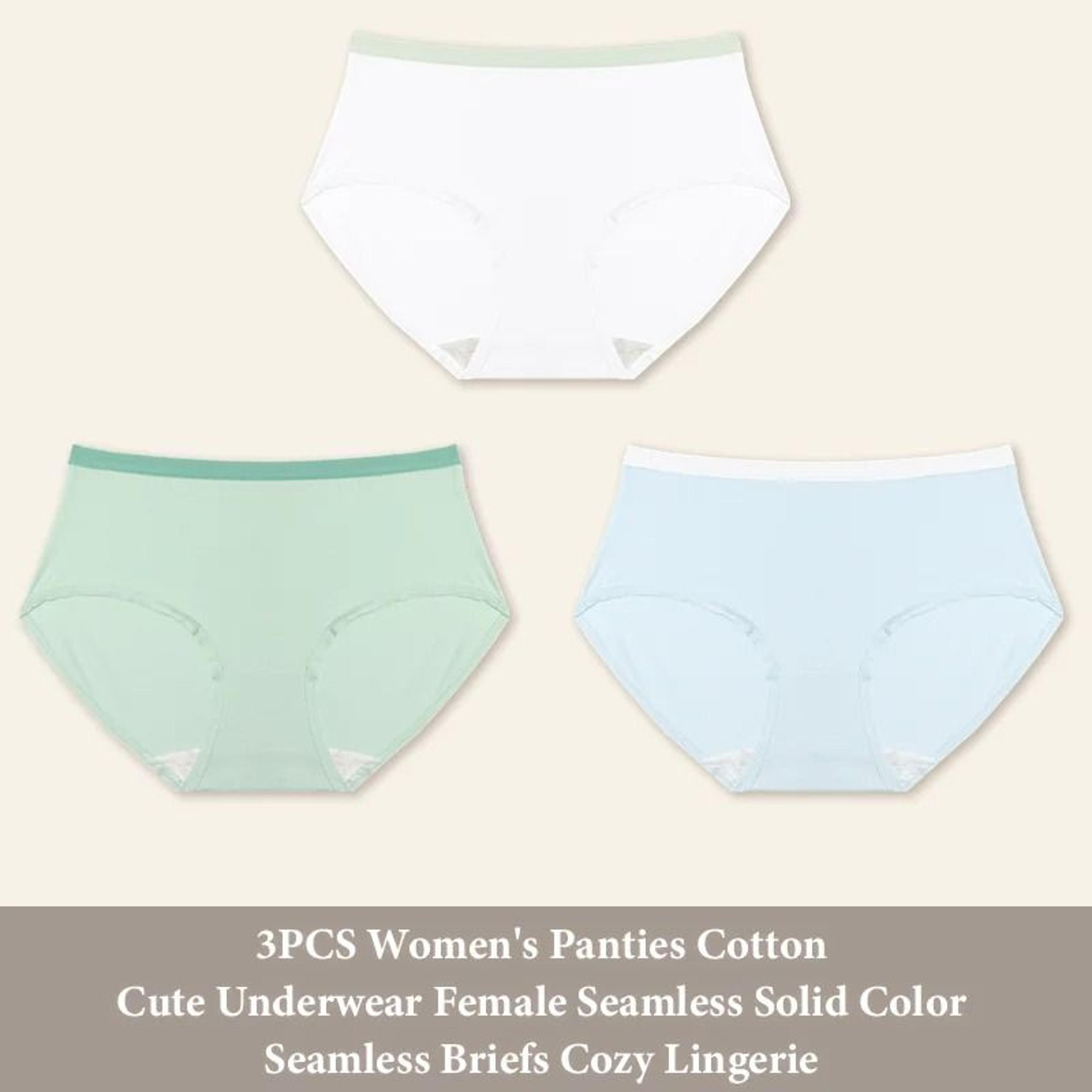 Women Seamless Cotton Brief Panties 3 Piece Set 10