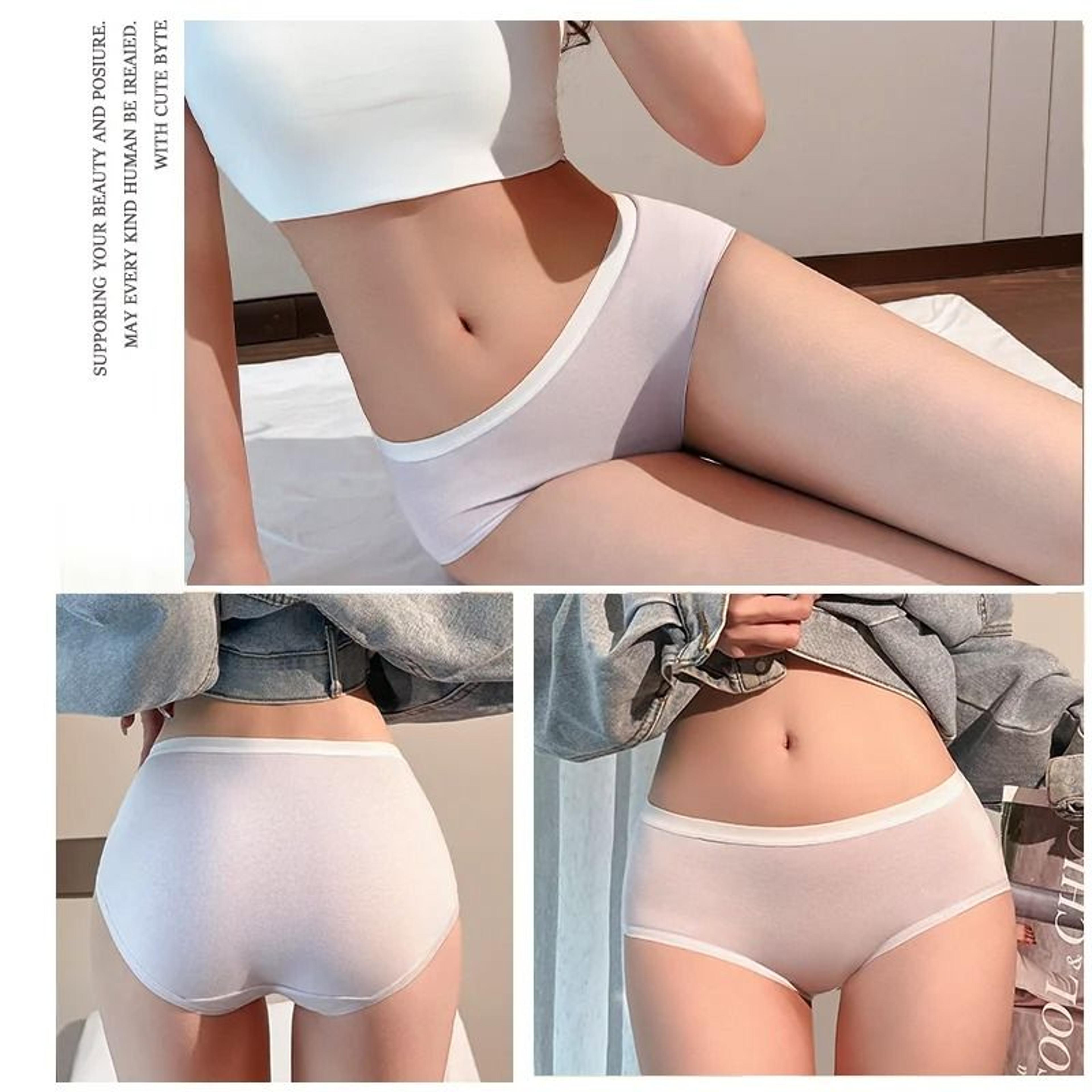 Women Seamless Cotton Brief Panties 3 Piece Set 0