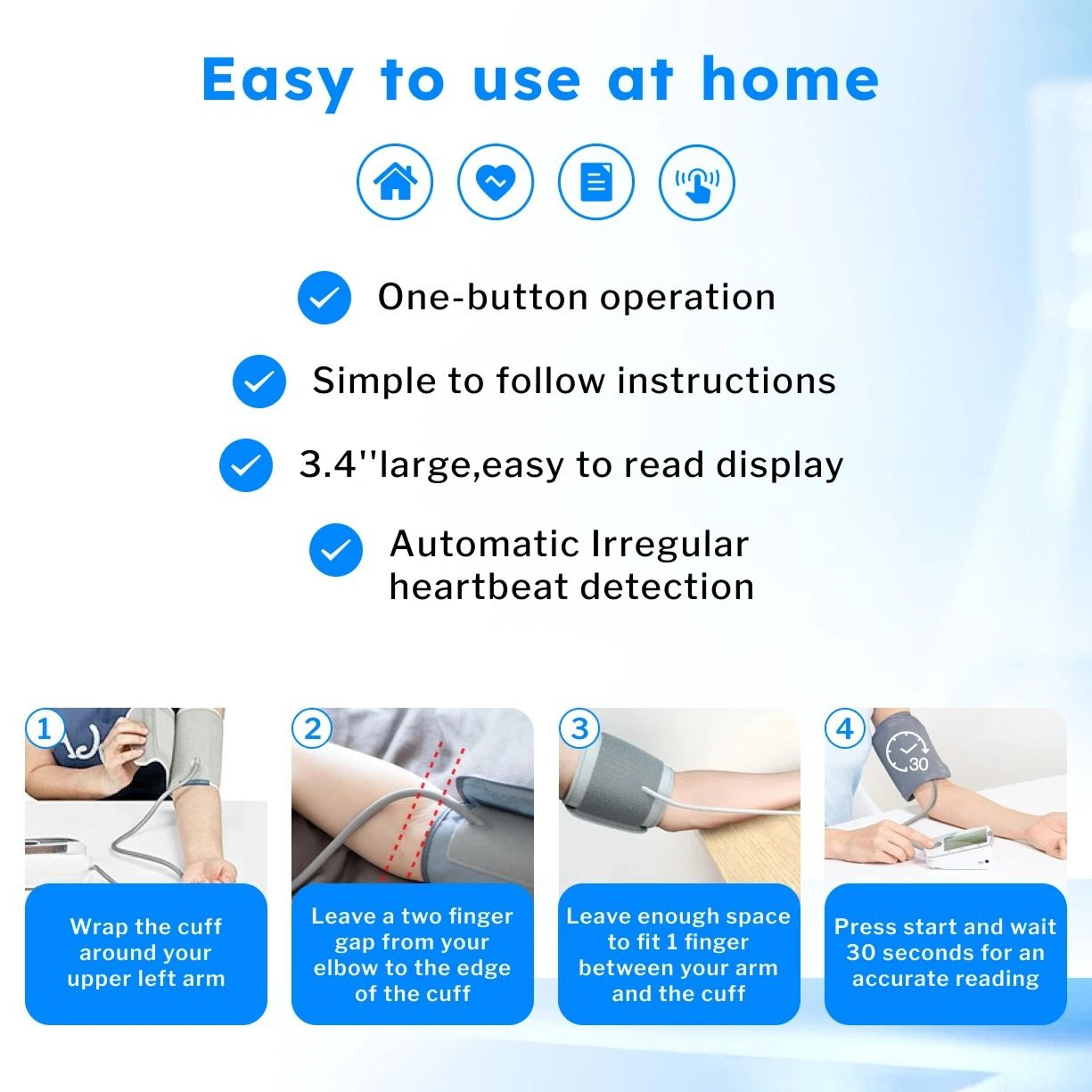 Automatic Upper Arm Blood Pressure Monitor With Pulse Tracking 3