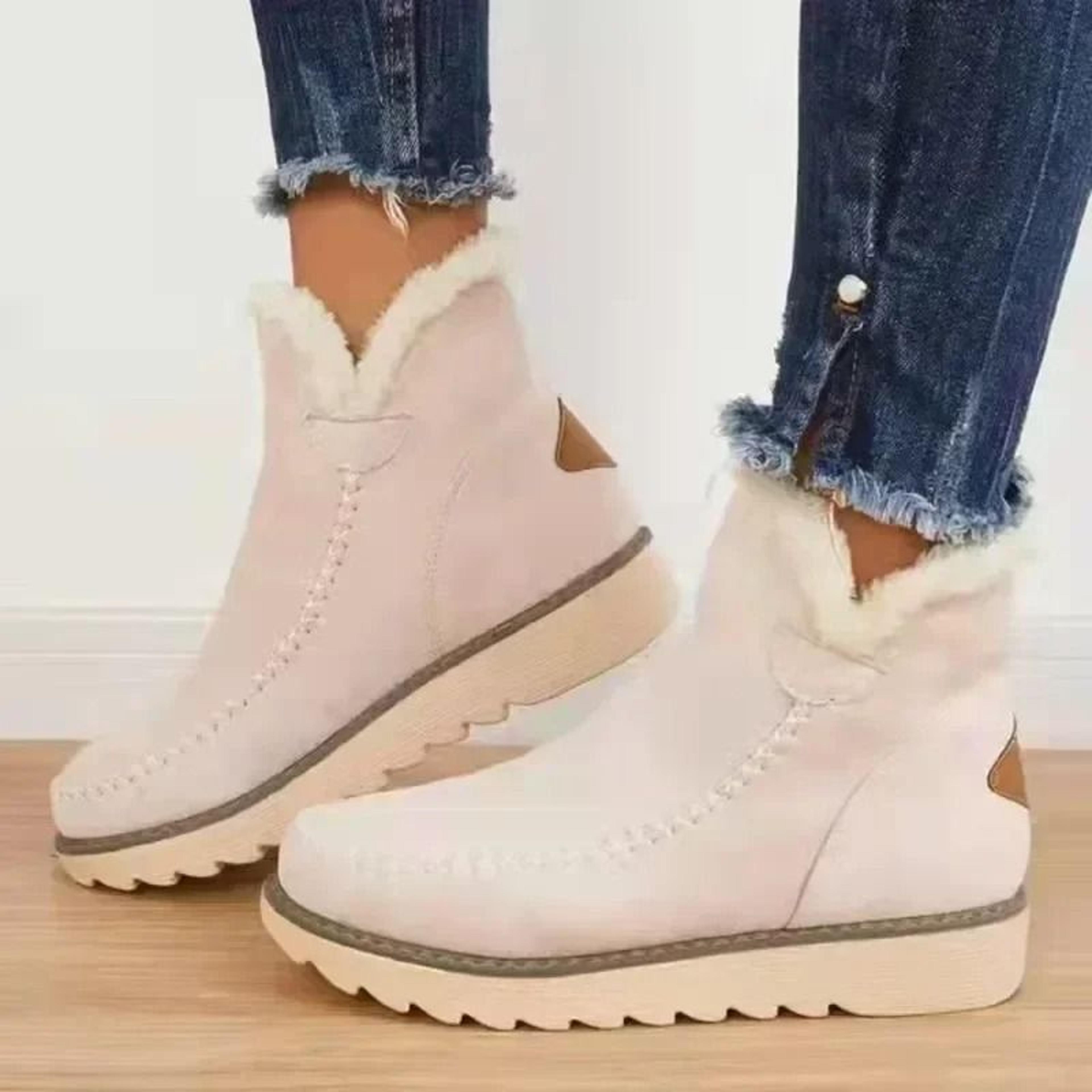 Womens Slip On Platform Snow Boots Warm Ankle Booties 5
