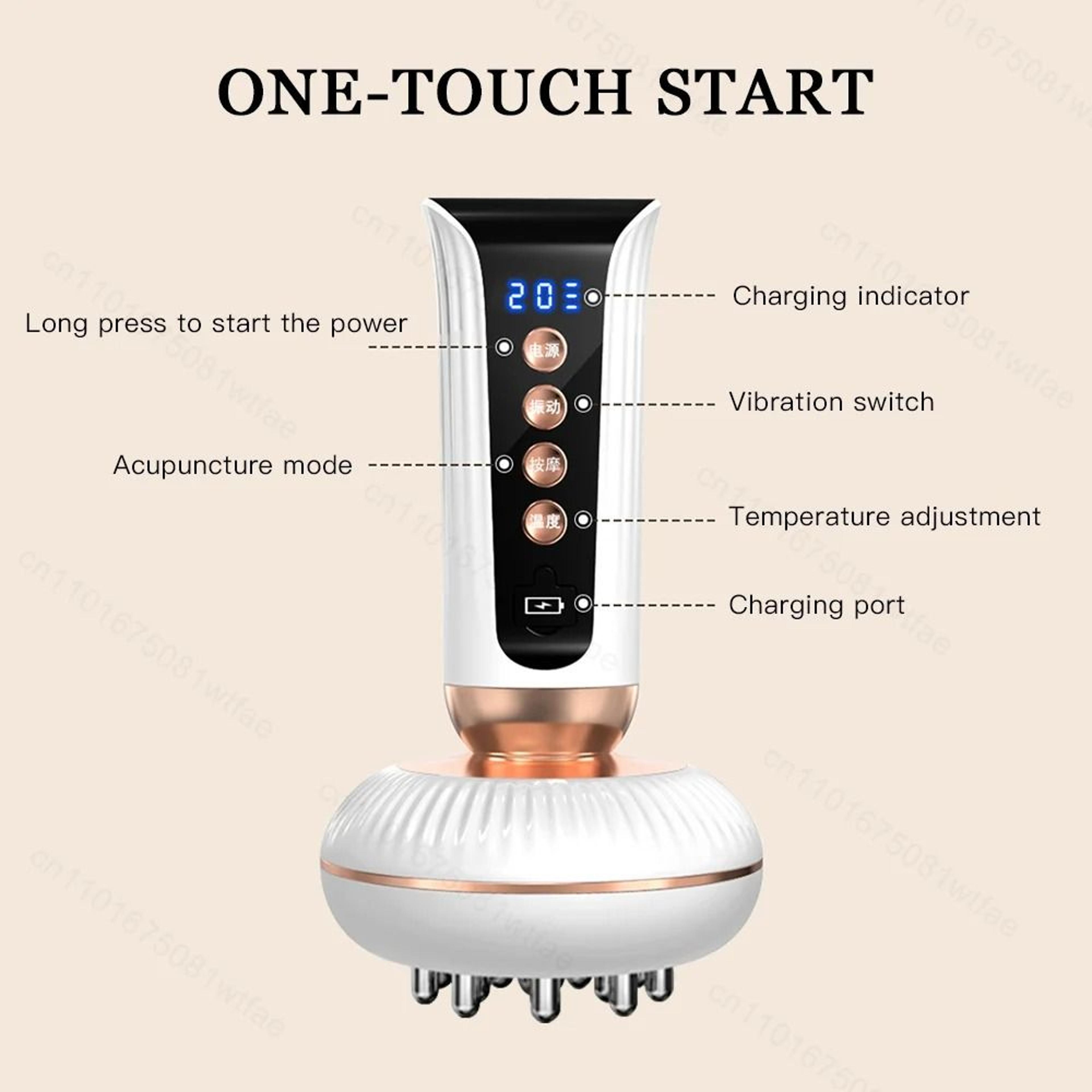 Red Light Heated Body Shaping Massage Brush With EMS And Guasha Therapy 5