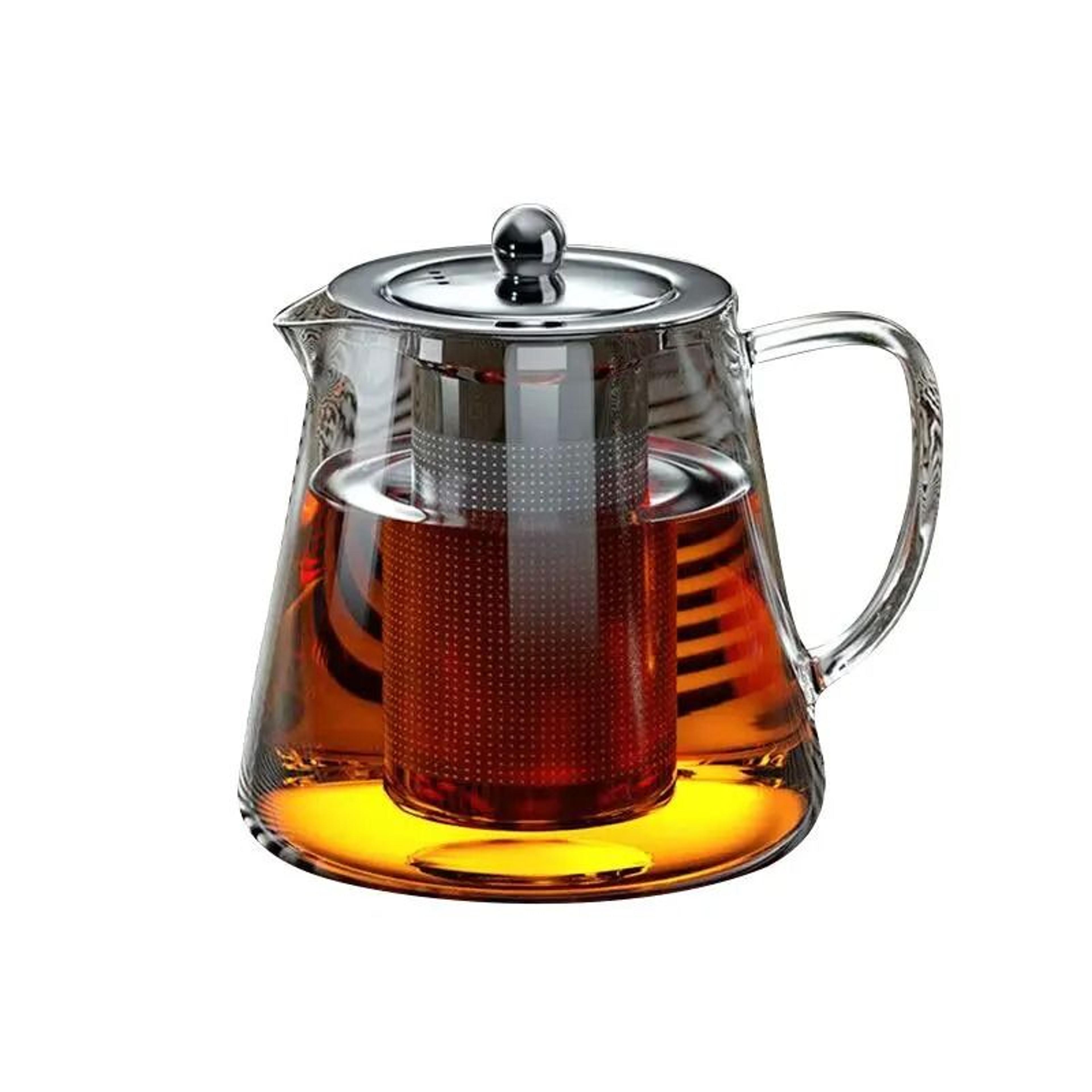 Heat Resistant Glass Teapot With Stainless Steel Infuser 5