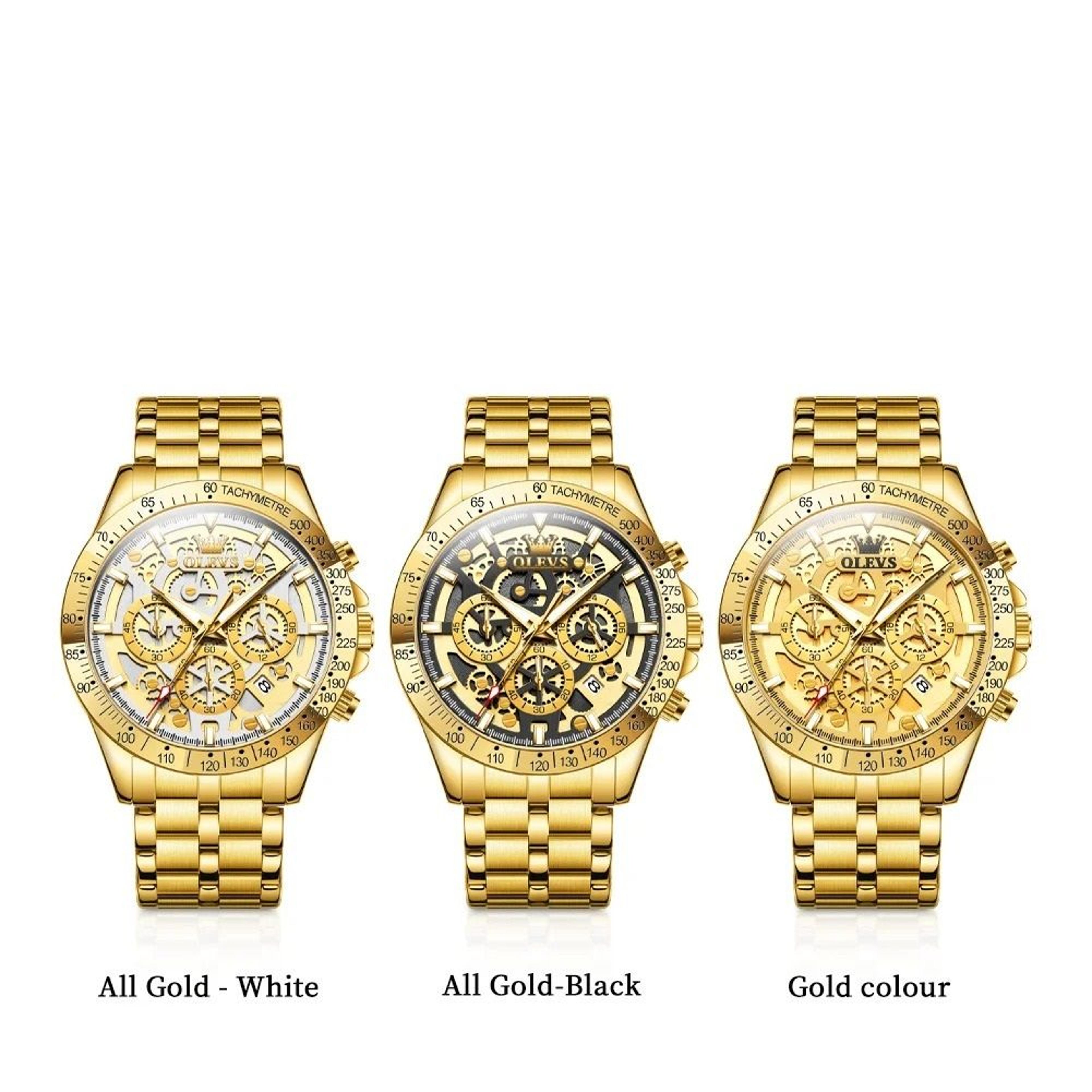 Mens Waterproof Luminous Quartz Chronograph Watch With Date  24h Display 4