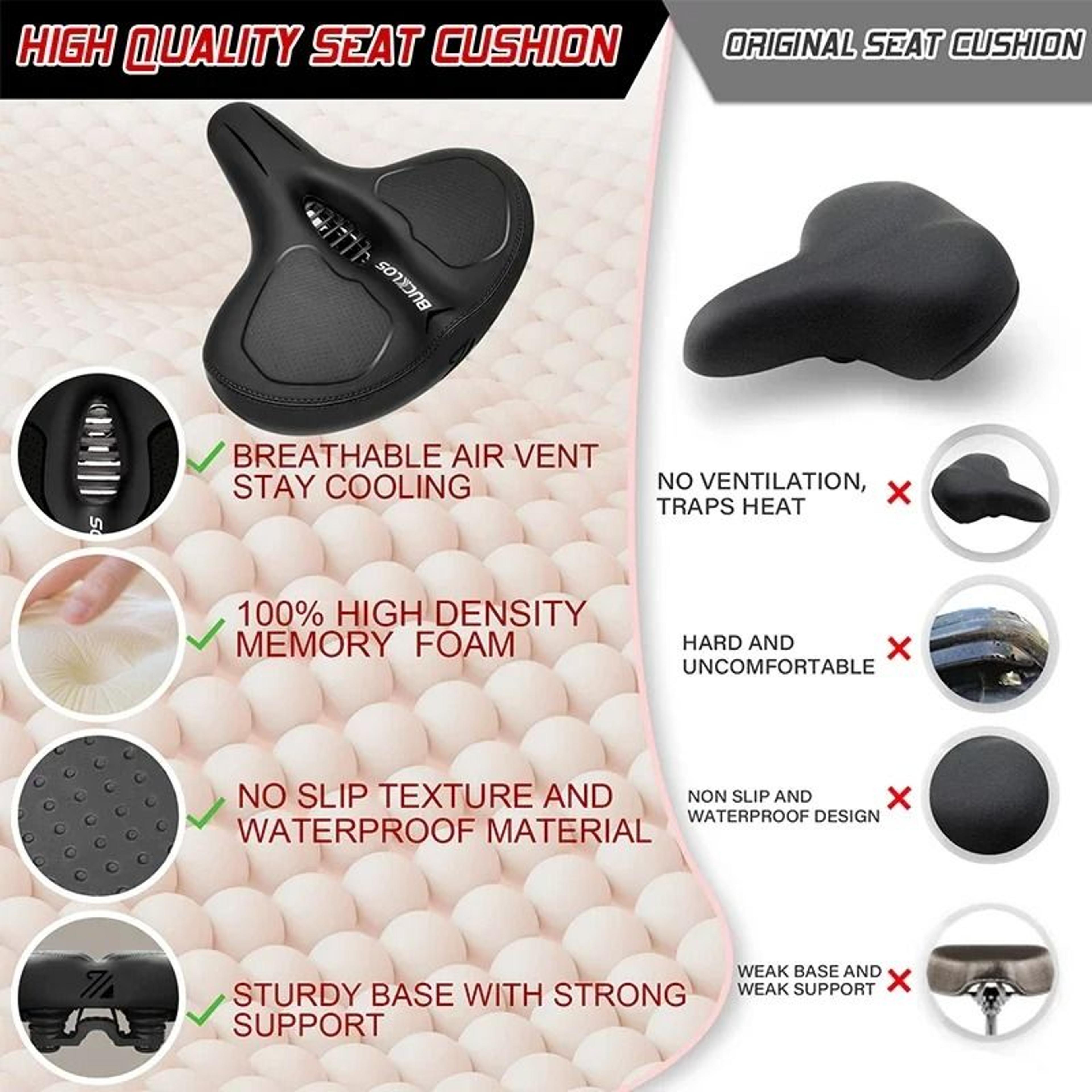 Oversized Bicycle Saddle With Shock Absorption And Soft Seat Cushion 3
