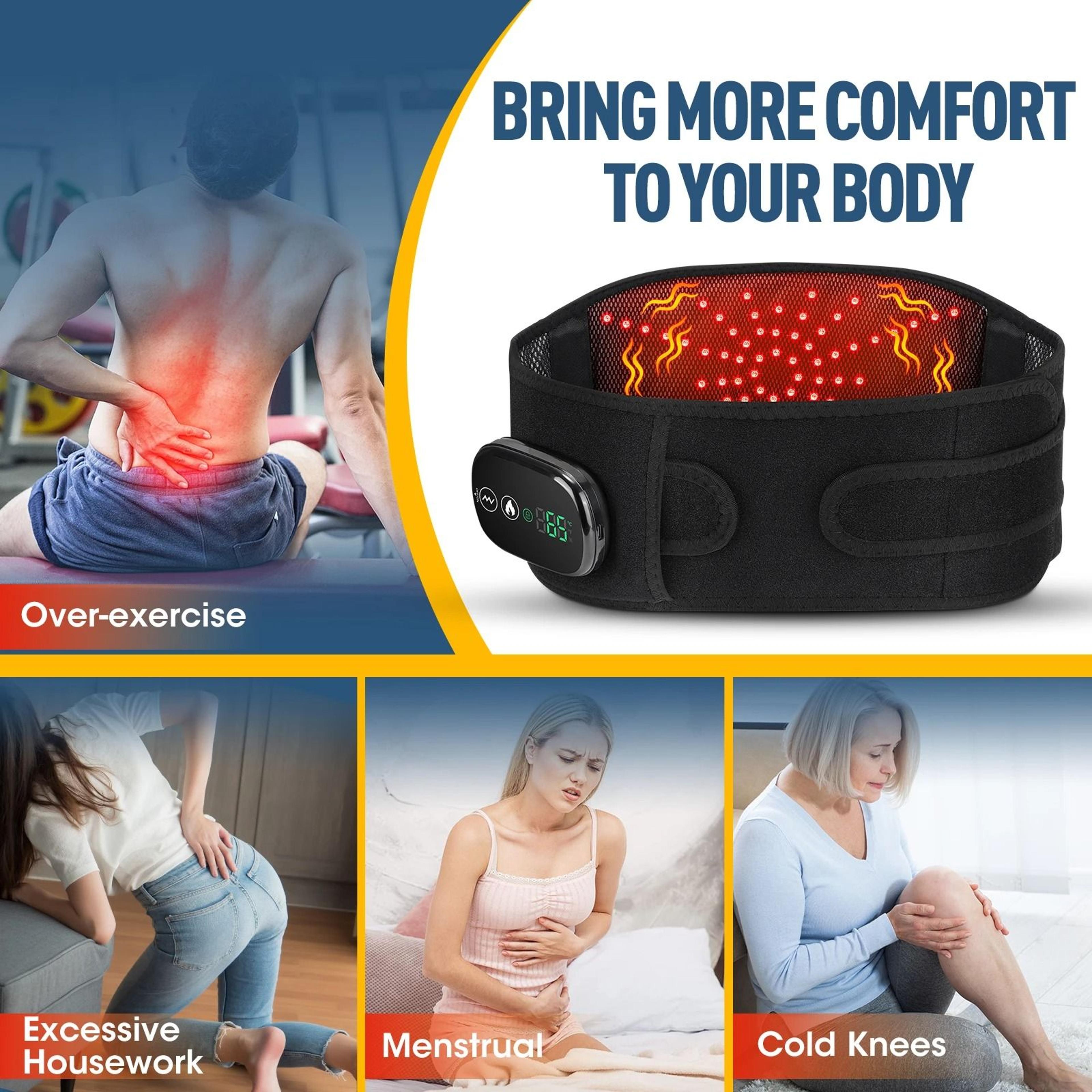 Cordless Heated Massage Pad Belt With Red Light Therapy 2