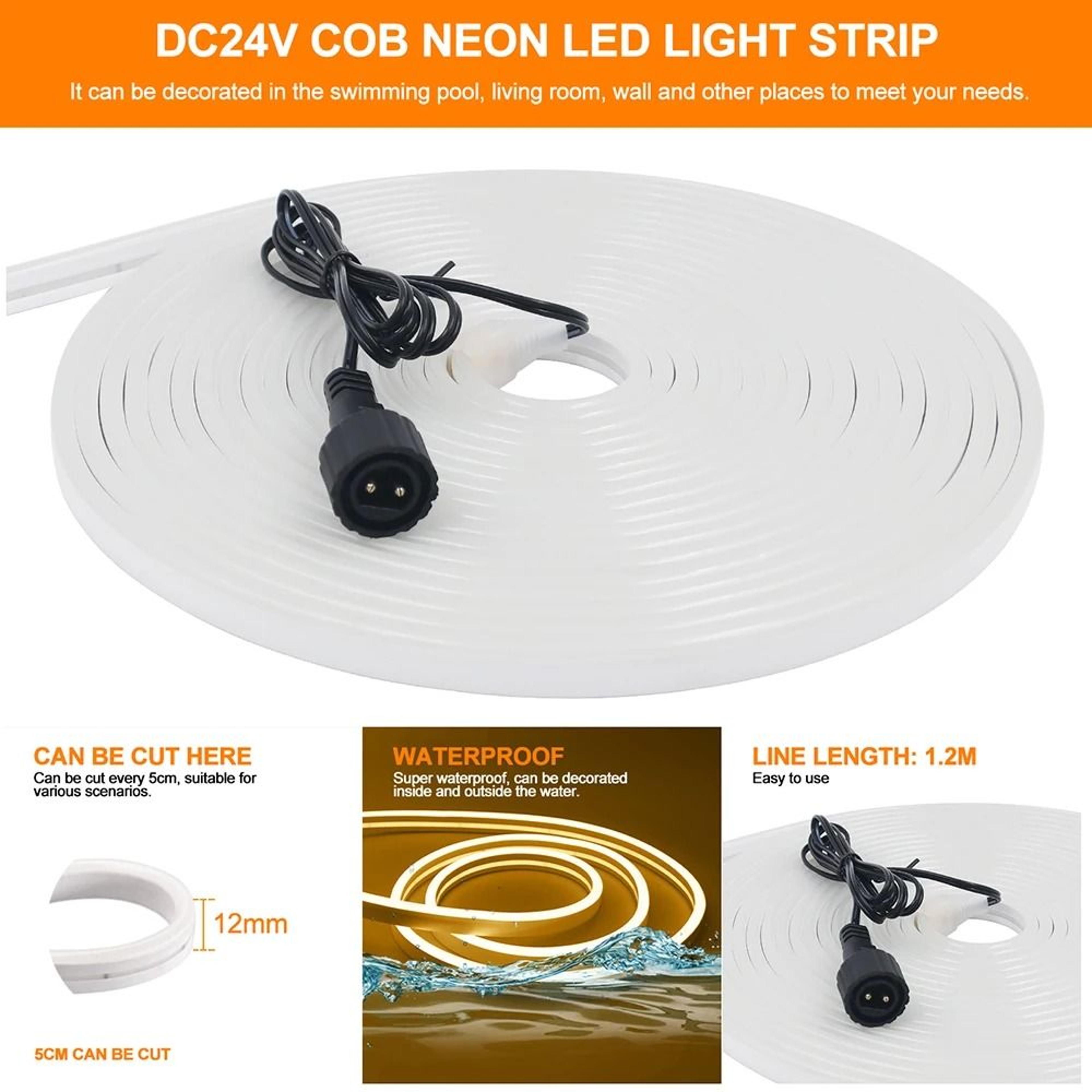 Solar Powered Waterproof Neon Light Strip With Multiple Modes 1