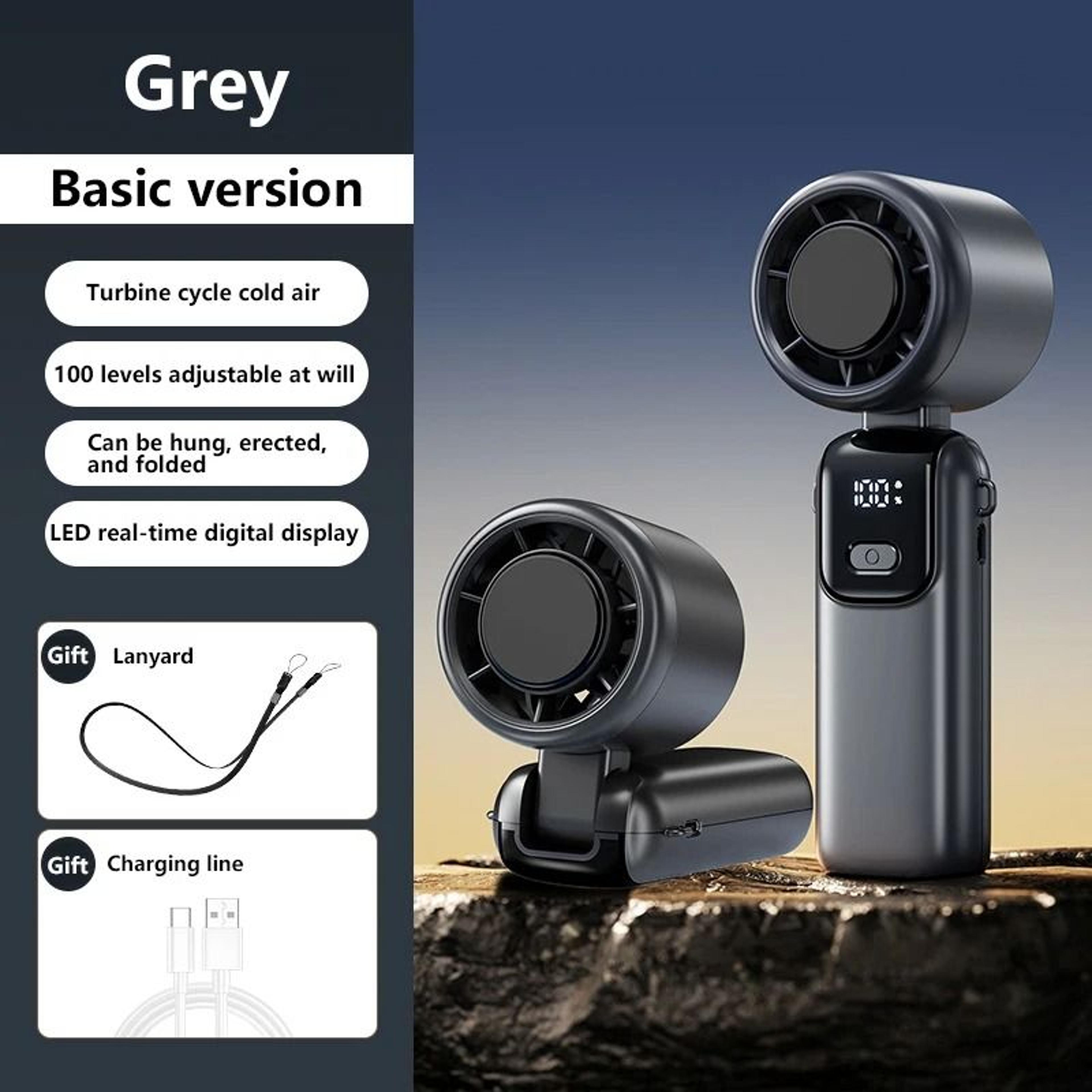 Ice Cooling Handheld Fan With 100 Speed Settings And Foldable Design 9