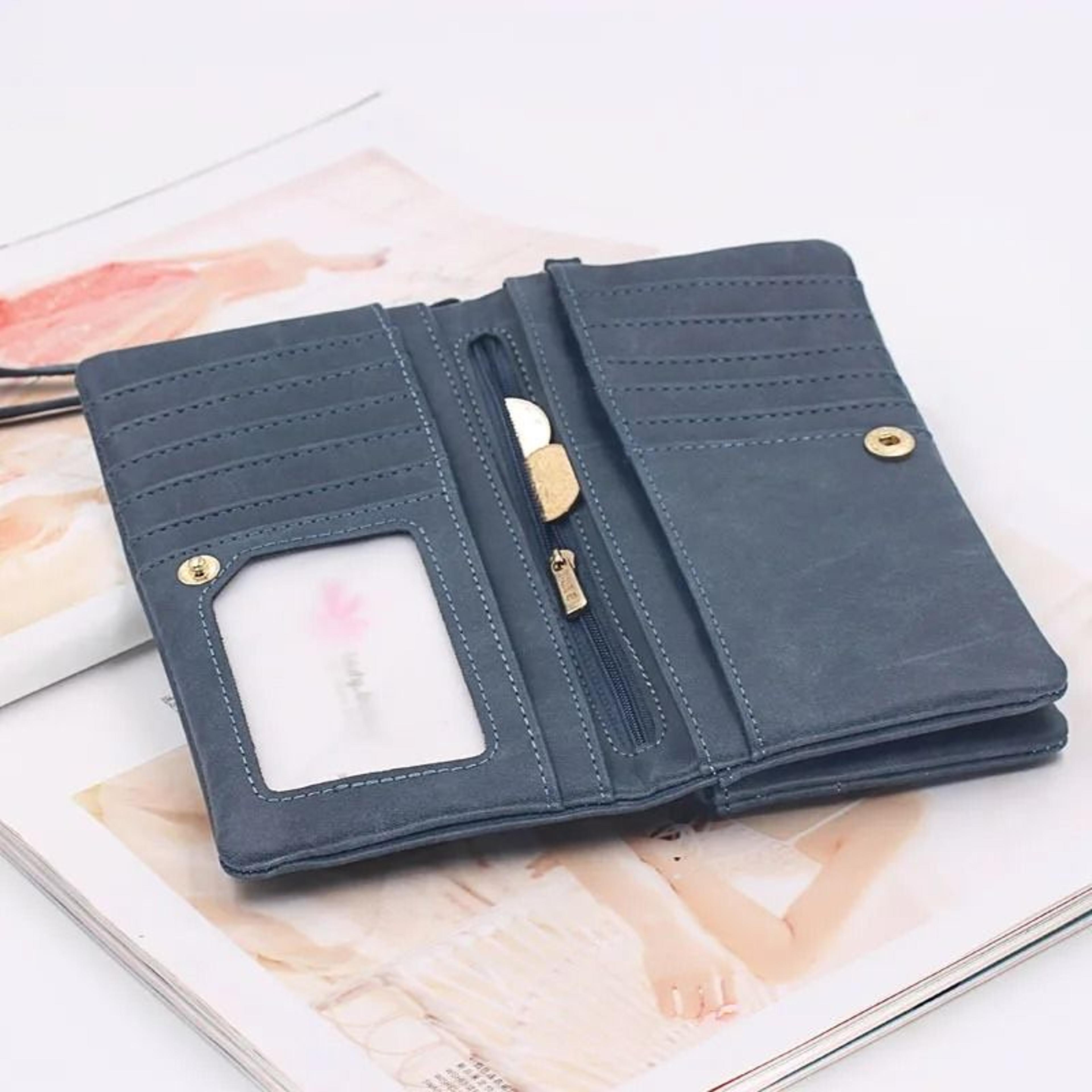 Large Capacity Womens Leather Wallet With Double Zipper 3