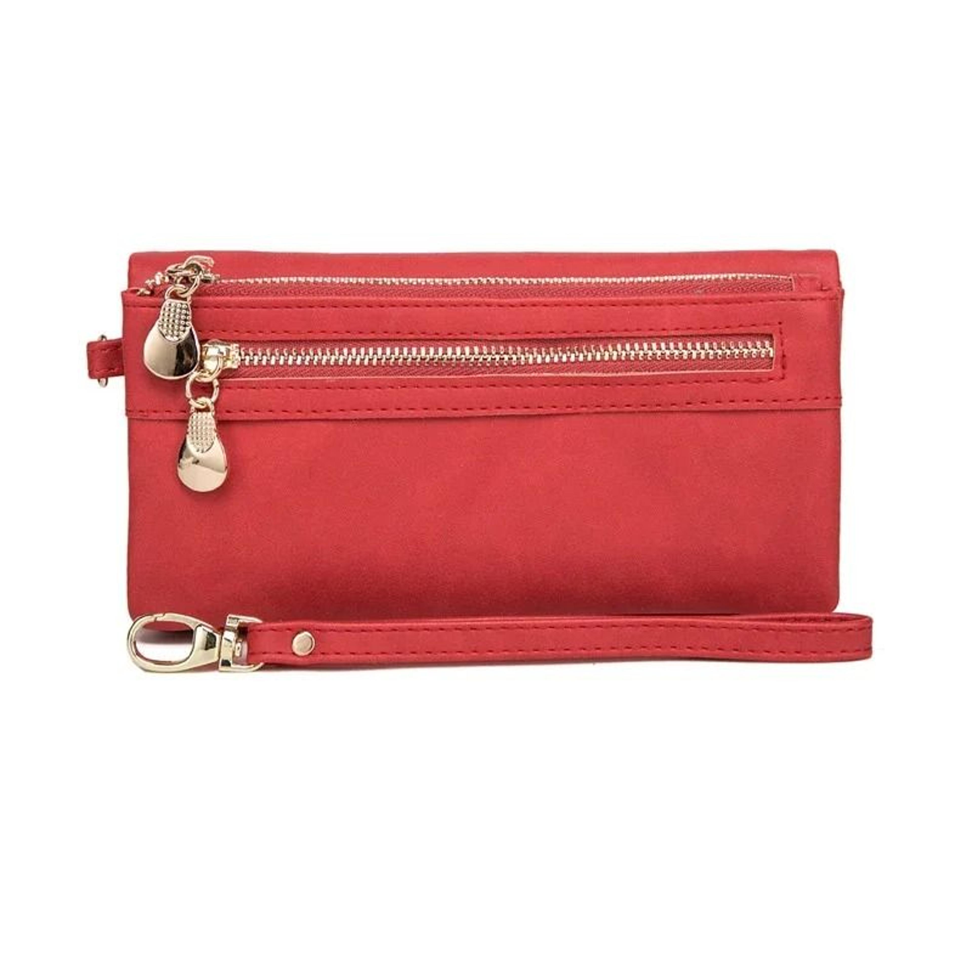 Large Capacity Womens Leather Wallet With Double Zipper 7