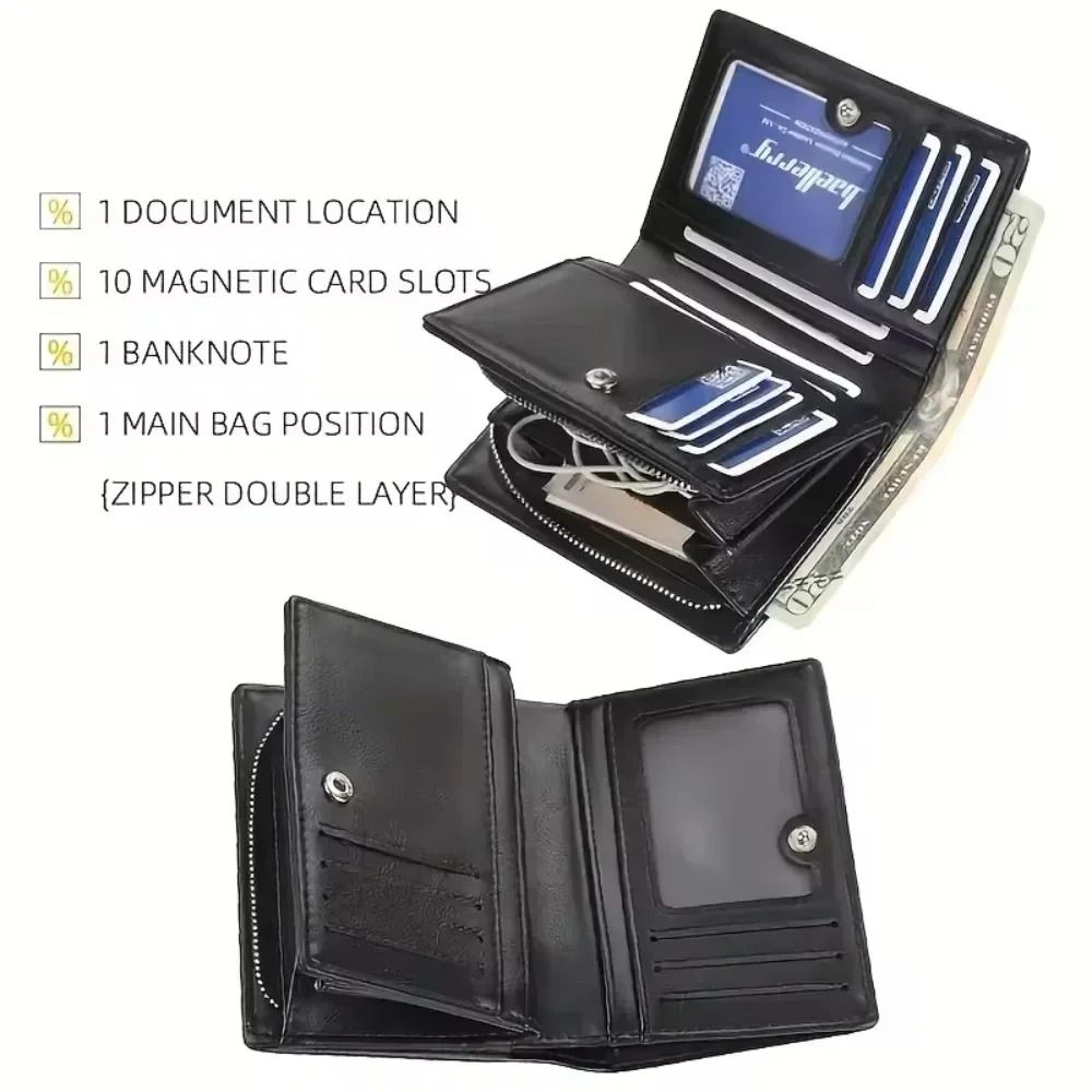 PU Leather Zipper Wallet For Men With Coin Pocket And Card Holder 1
