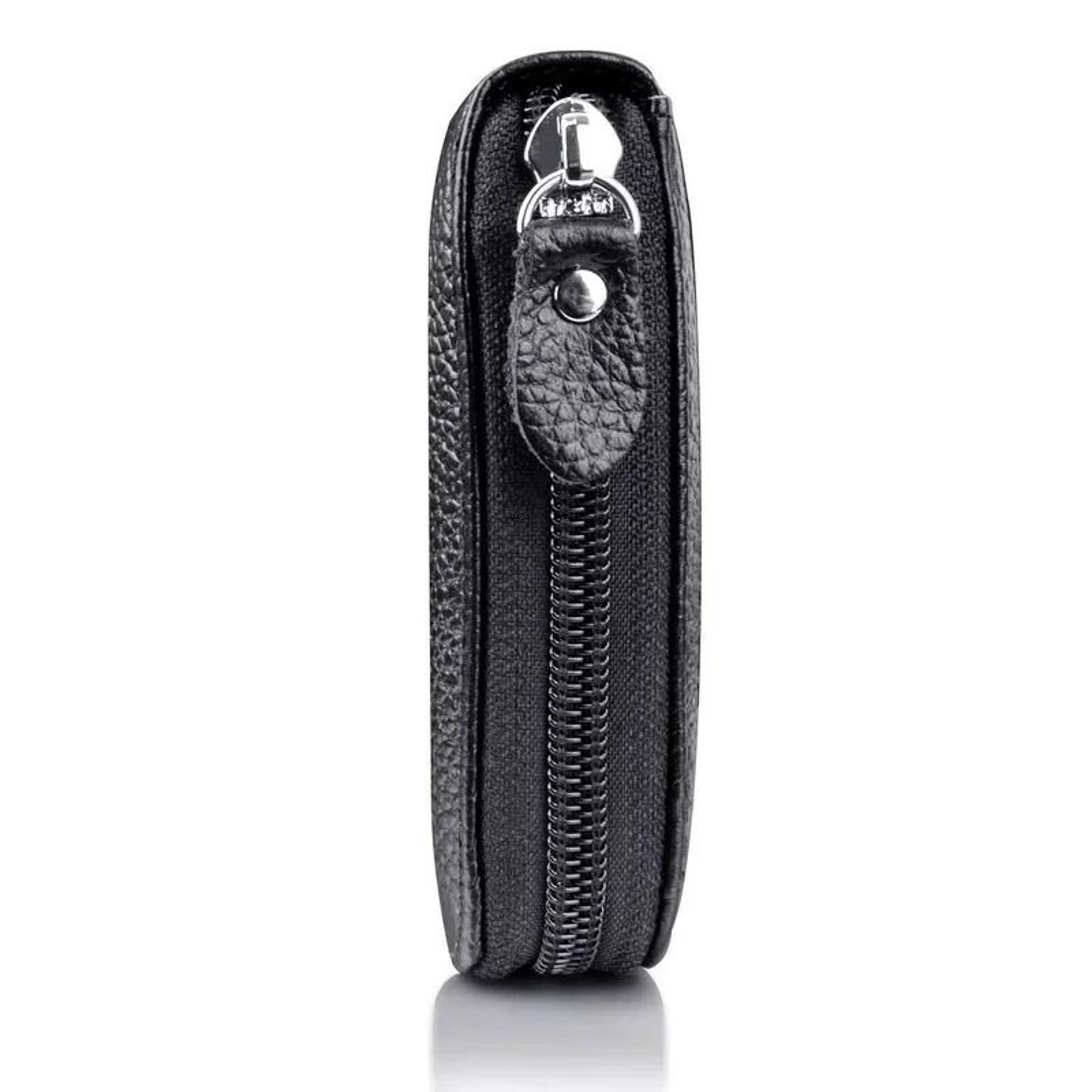 Mens PU Leather Wallet With RFID Blocking And Zipper Pocket 2