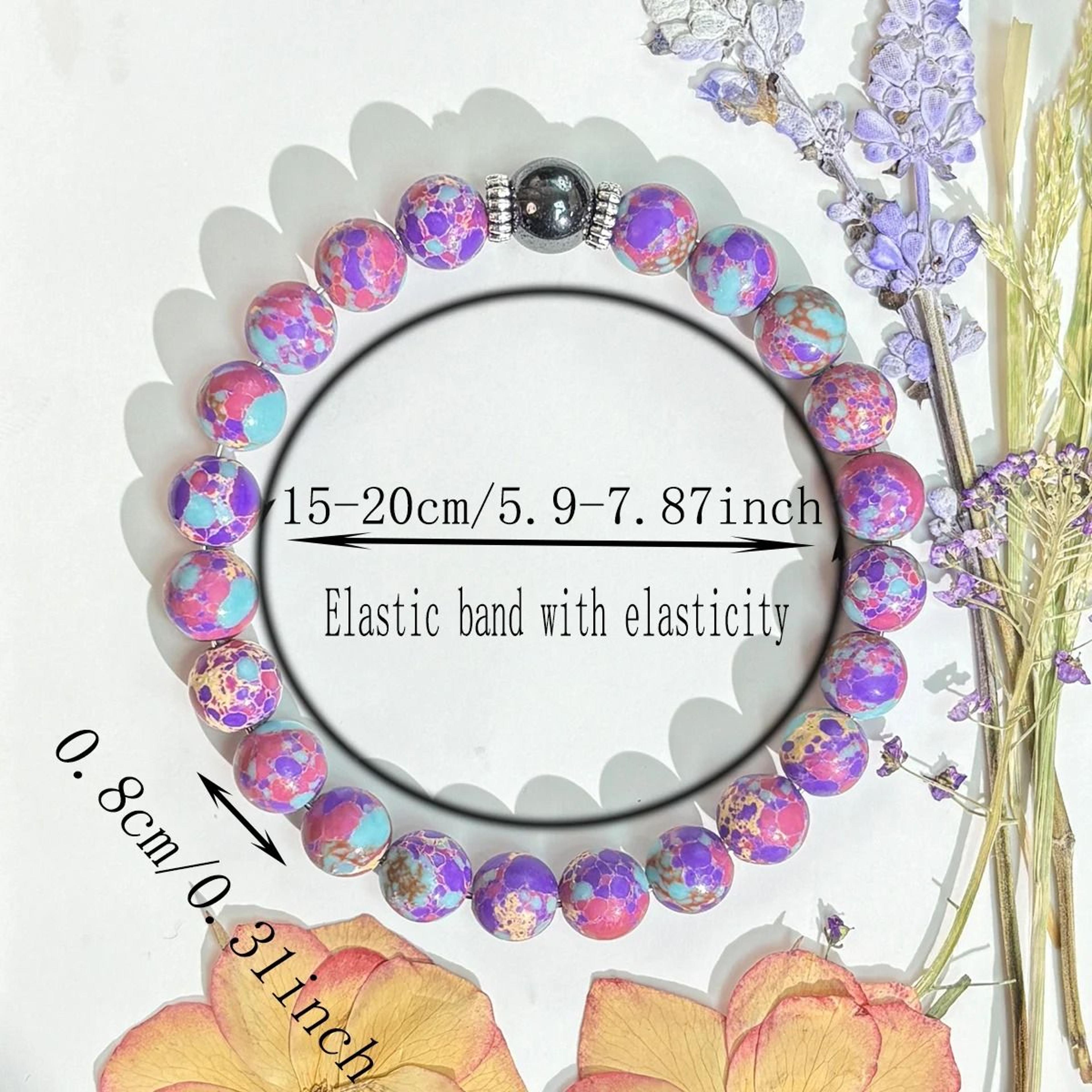 Bohemian Purple Stone Beaded Stretch Bracelet For Men  Women 4