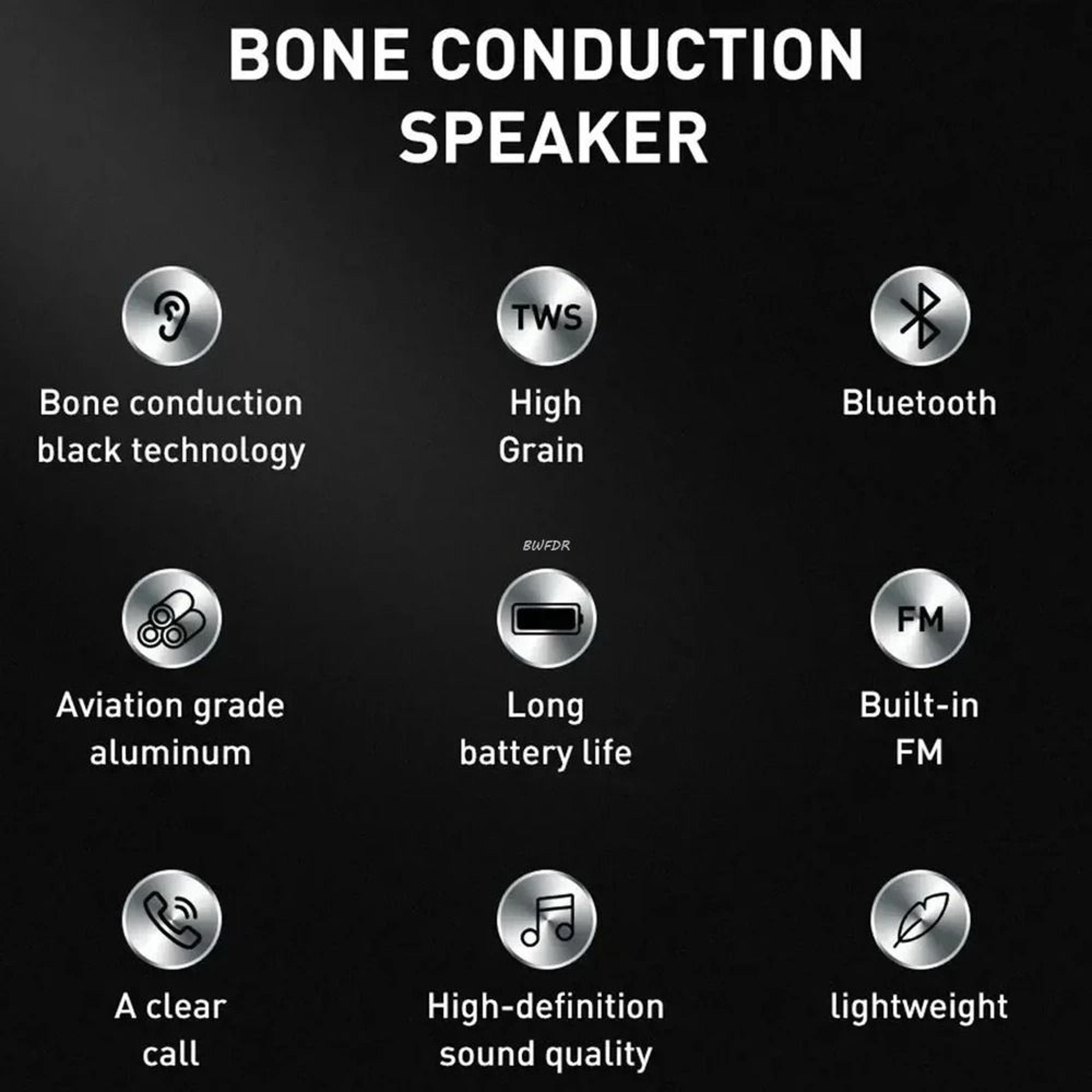 Mini Bone Conduction Bluetooth Speaker With Dual Sound And FM Radio 3