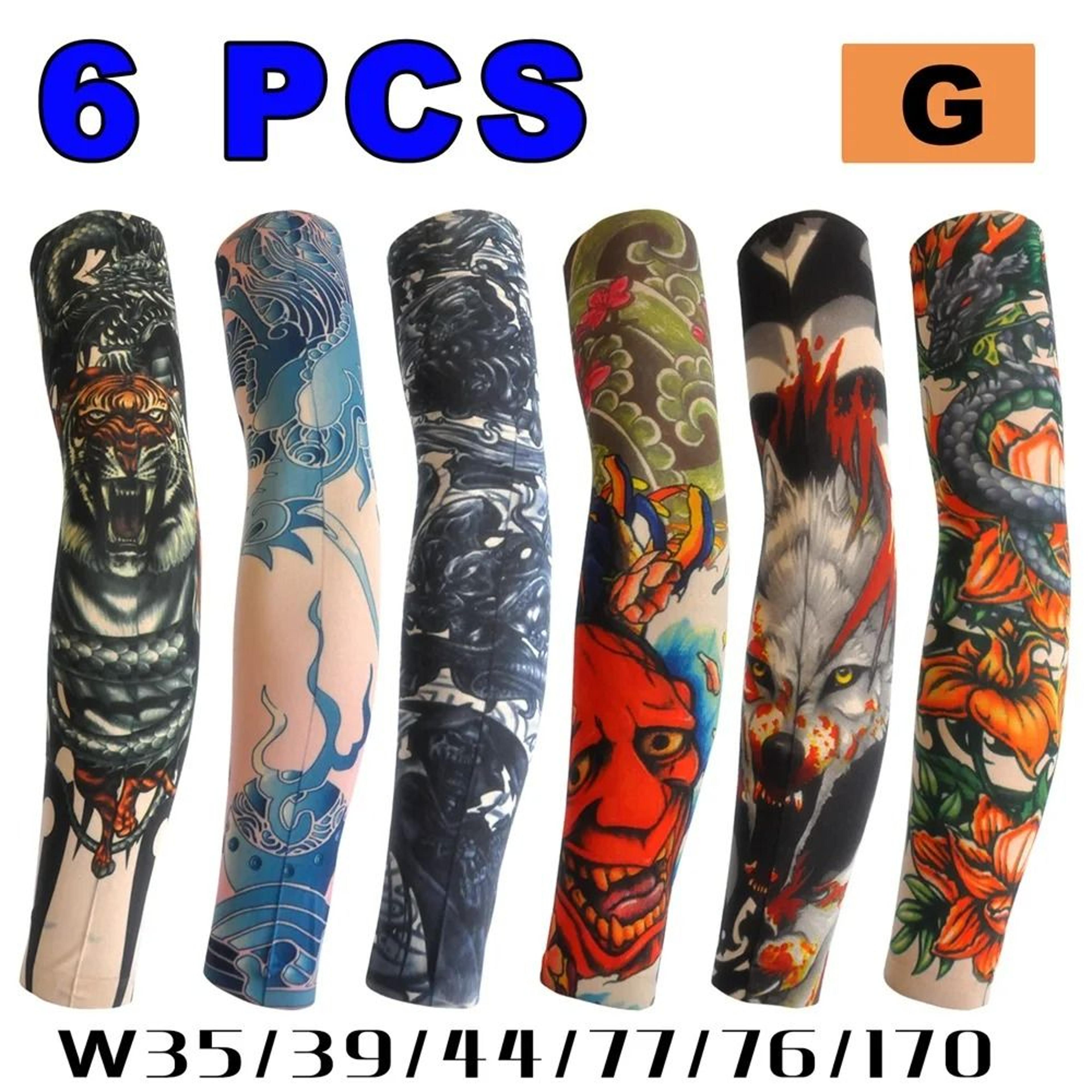 6 Piece Tattoo Arm Sleeve Set For Men And Women 12