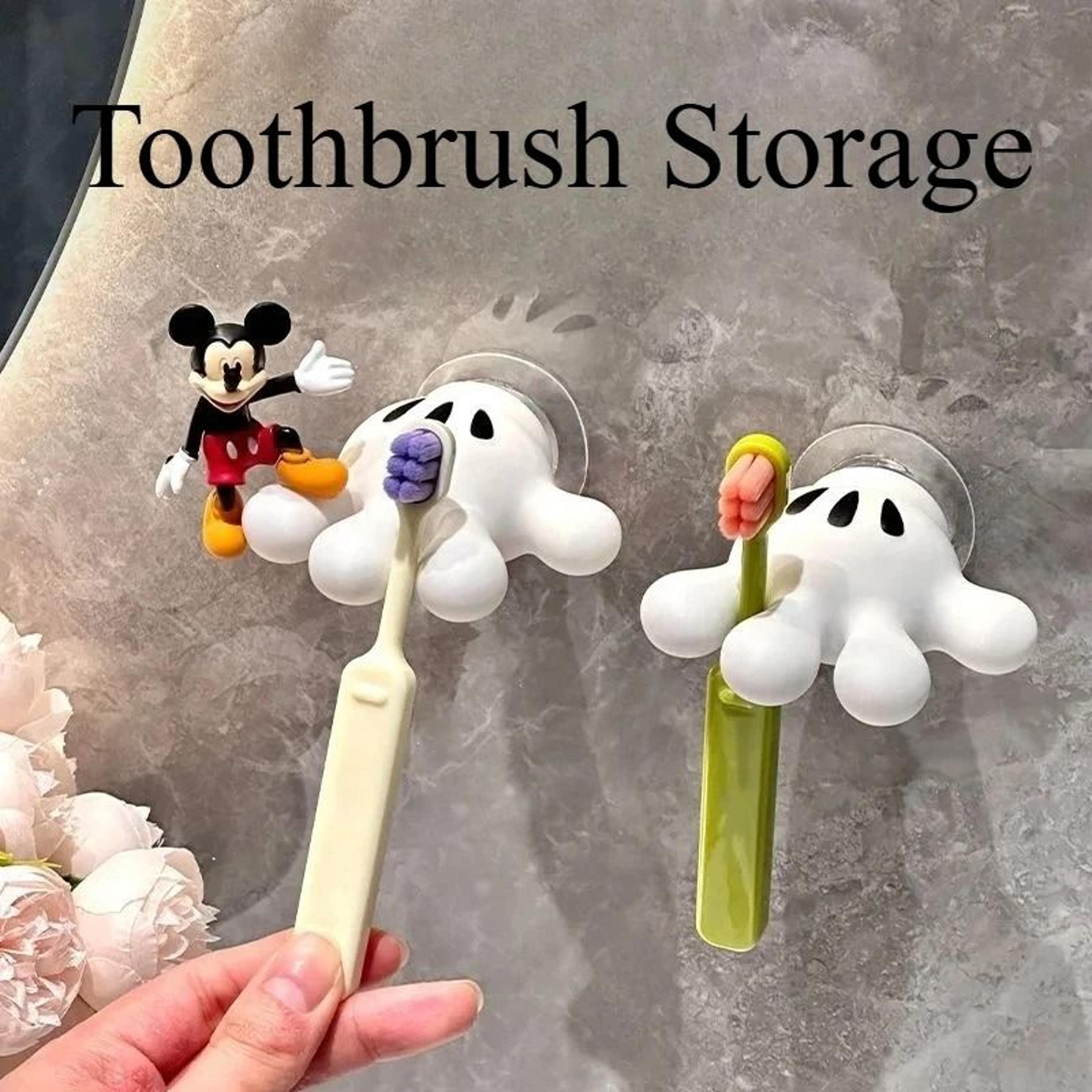 Cute Suction Toothbrush Holder With Multipurpose Hook 0