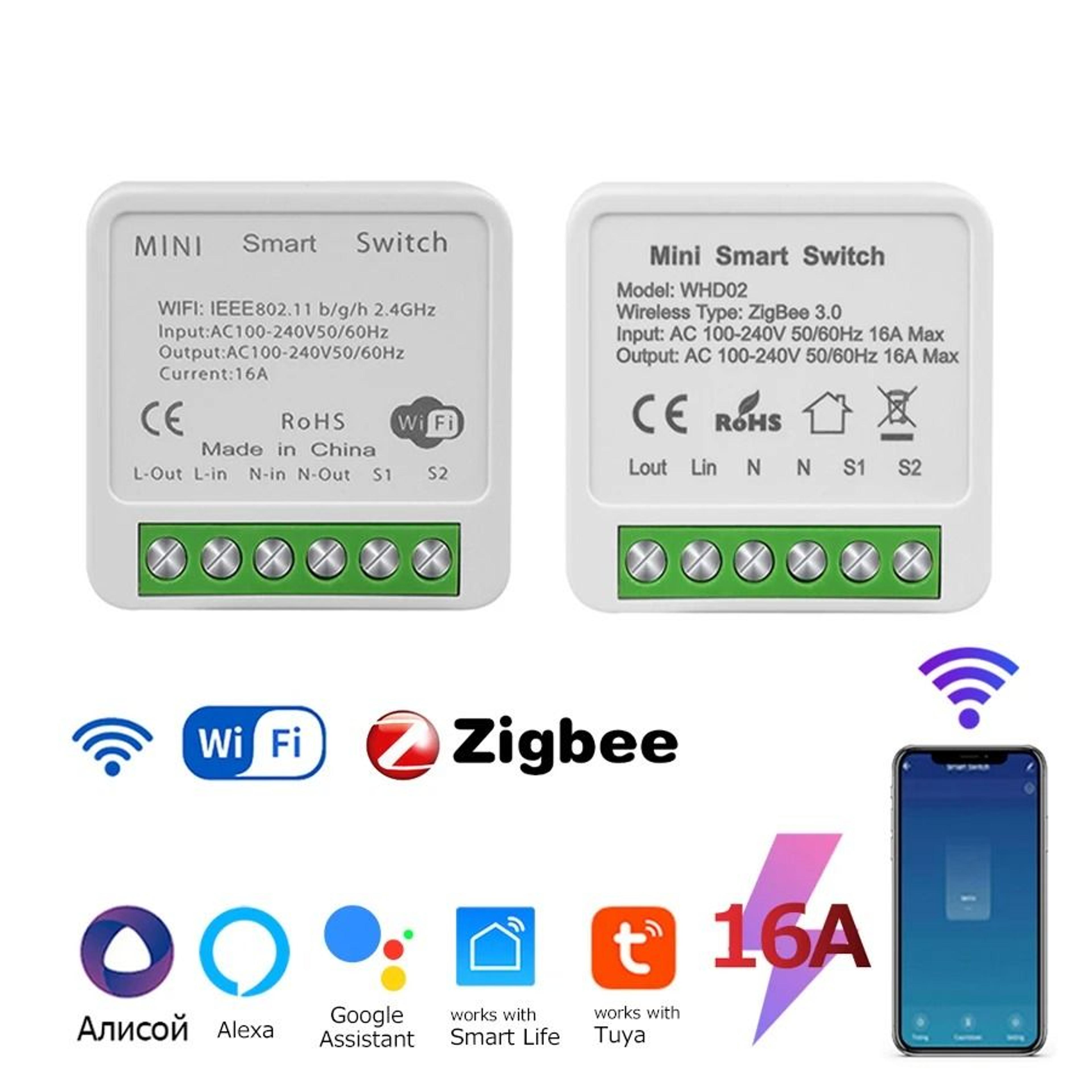 Smart WiFi ZigBee Switch 16A With Remote And App Control 0
