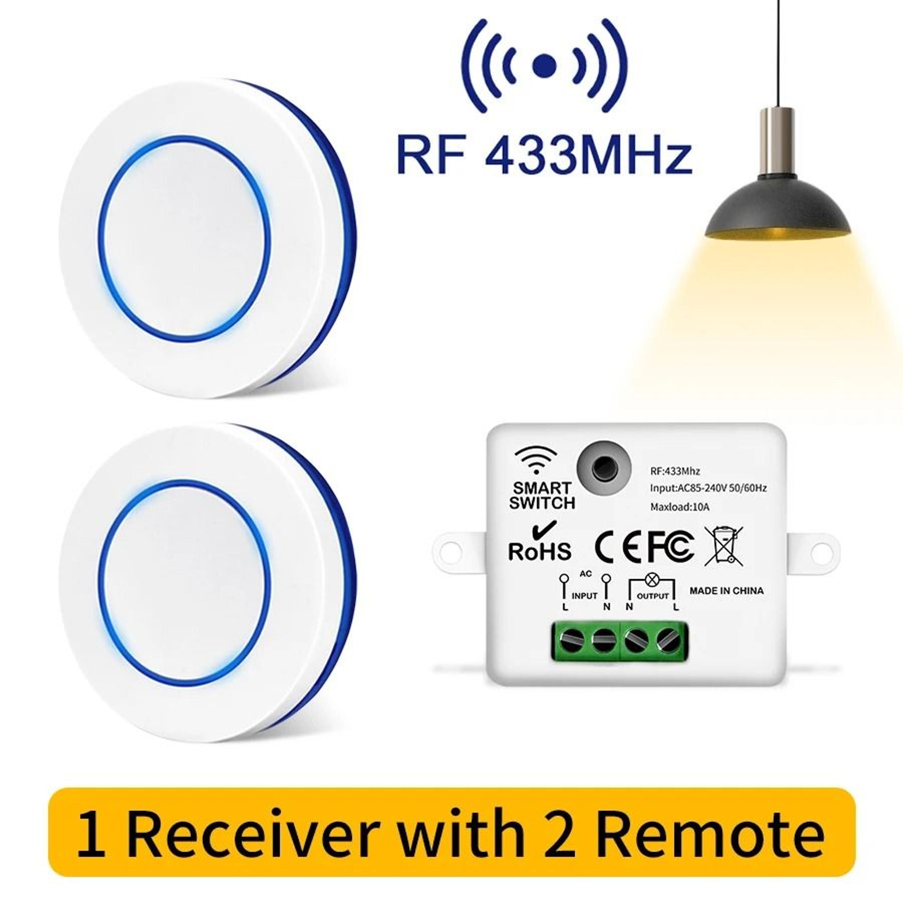 Wireless RF Light Switch 433MHz Relay Receiver Panel 9