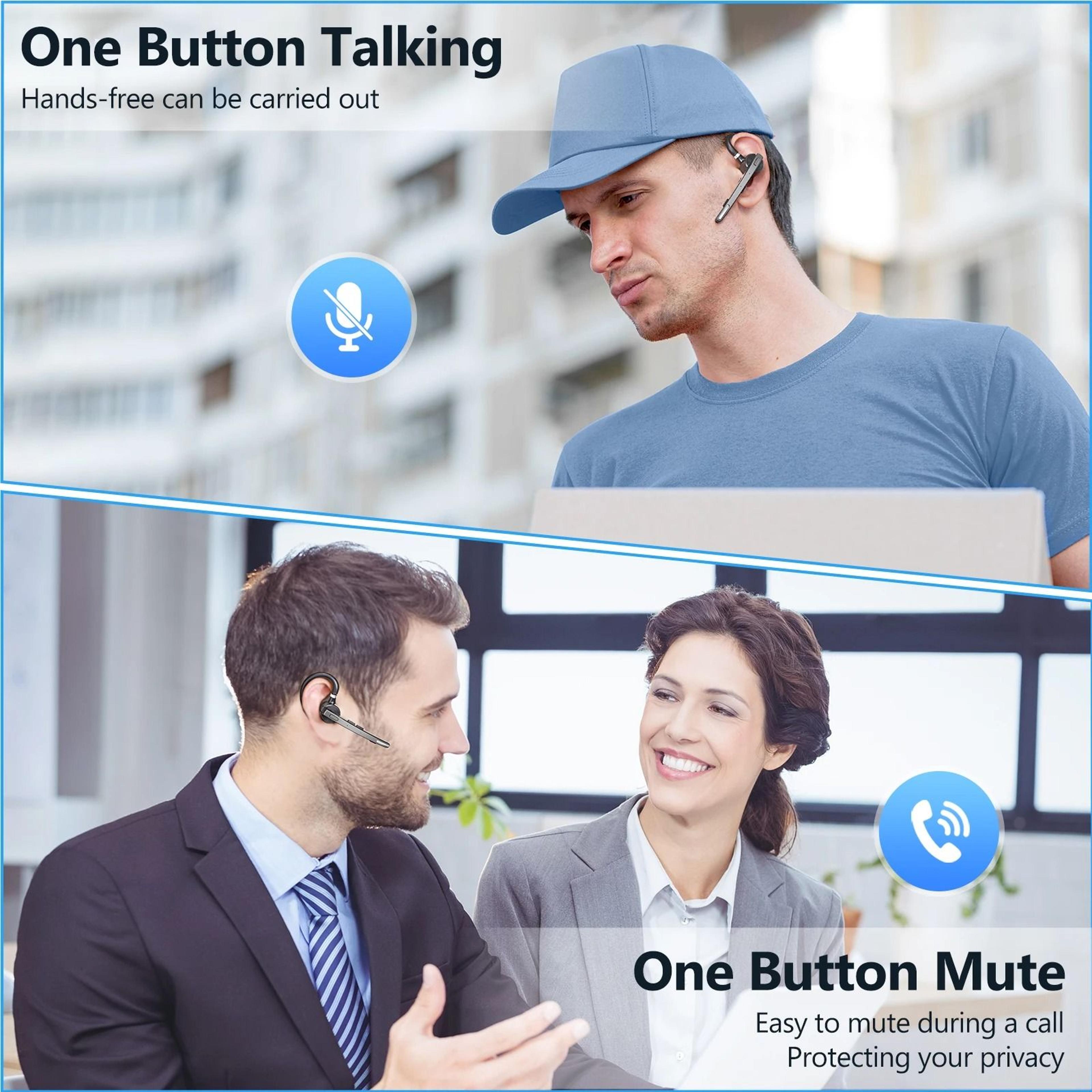 Wireless Bluetooth Headset With Dual Mic Noise Cancelling 3