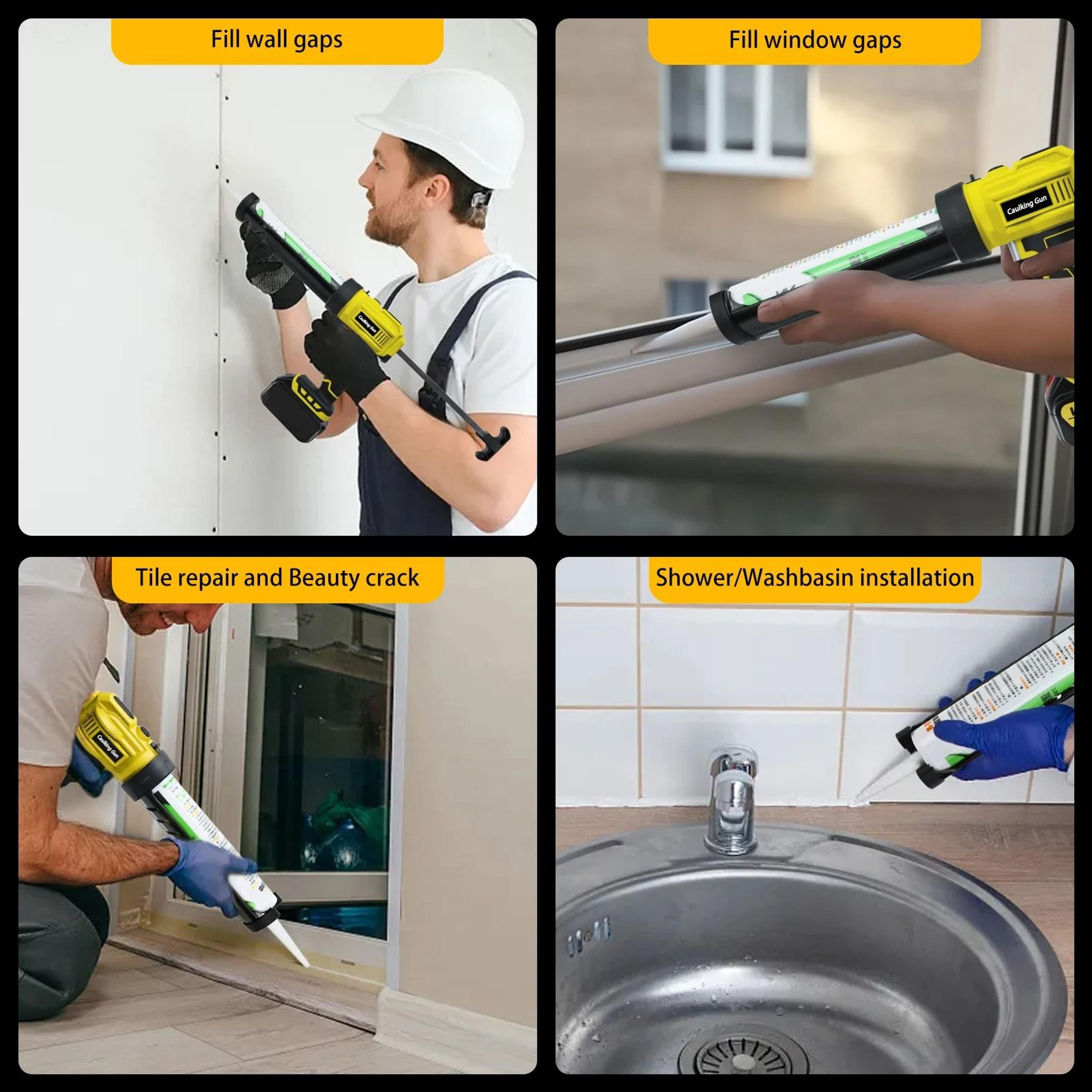 Cordless Electric Caulking Gun 10 Oz 300 Ml With LED And Adjustable Speeds 5