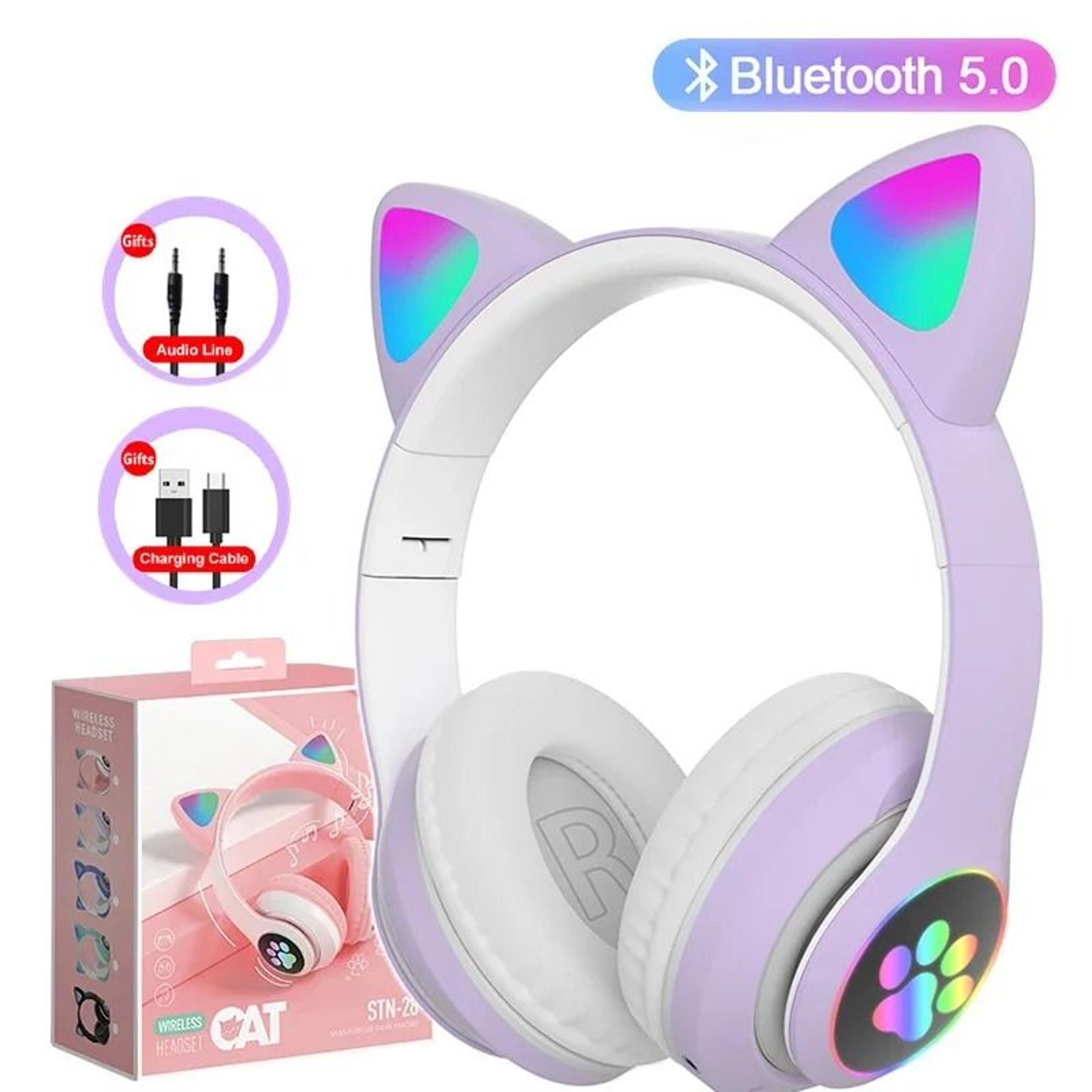 LED Cat Ear Wireless Headphones With Microphone 7