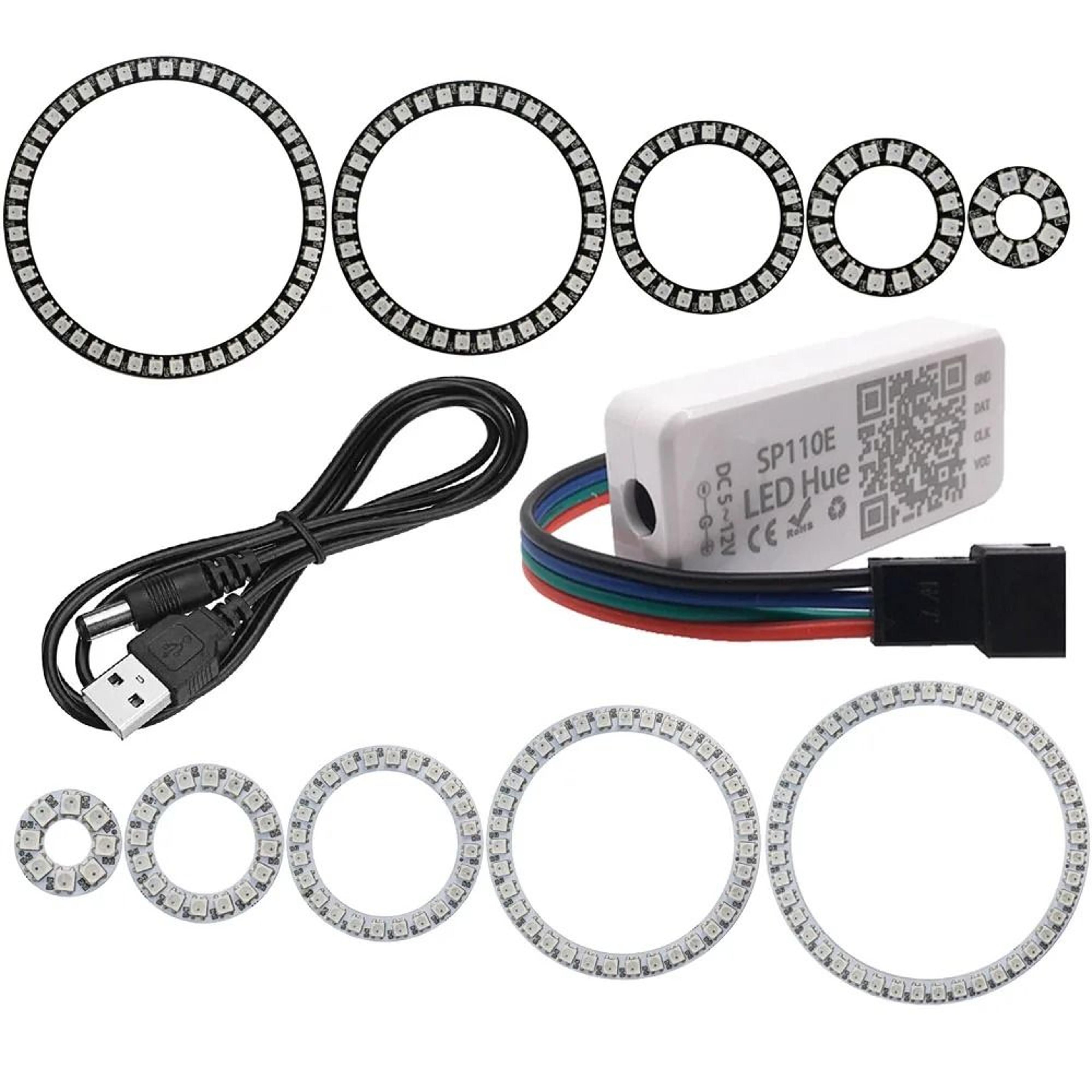 Smart Addressable RGB LED Pixel Ring Kit With Controller 1