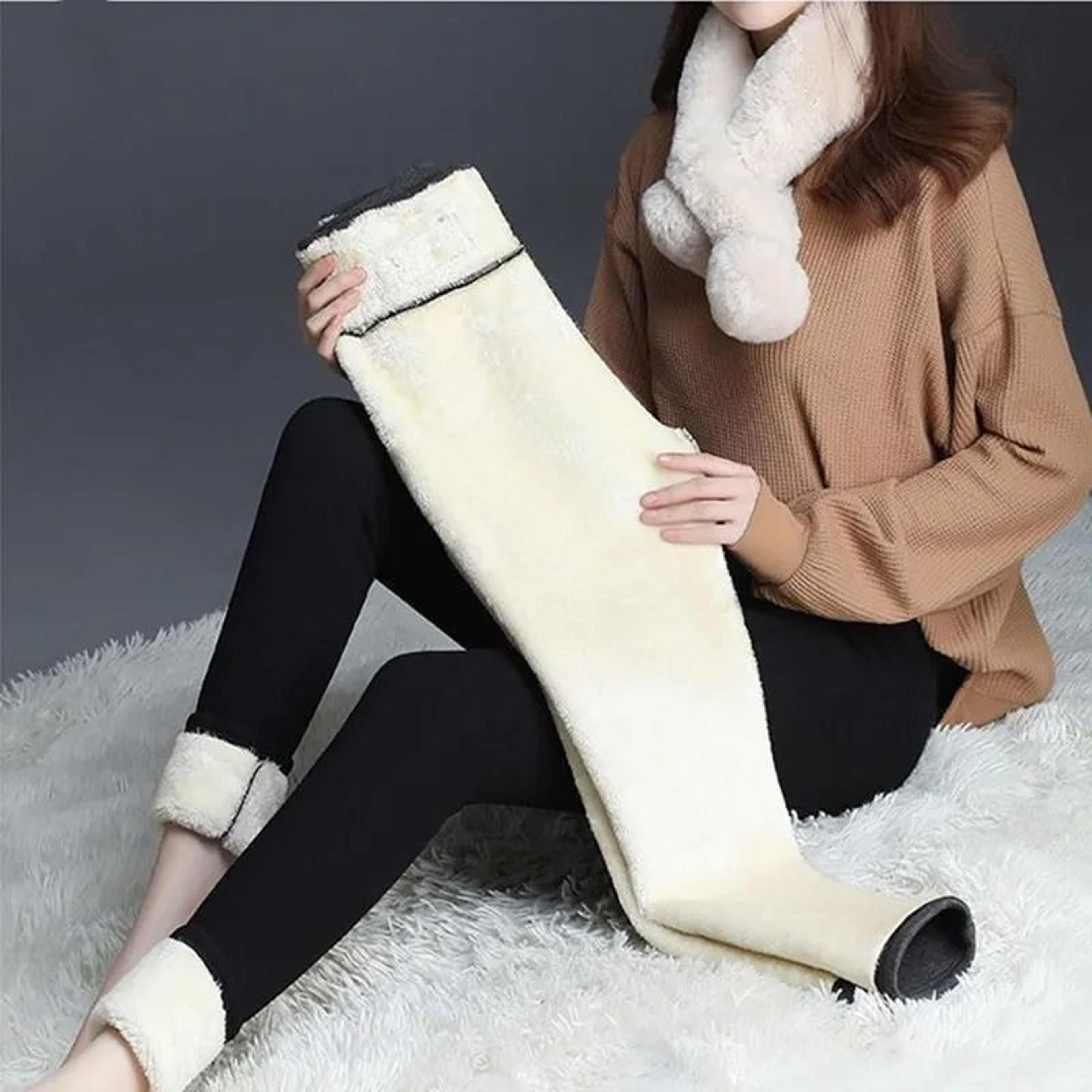 Womens Fleece Lined Thermal Leggings With High Waist Fit 2