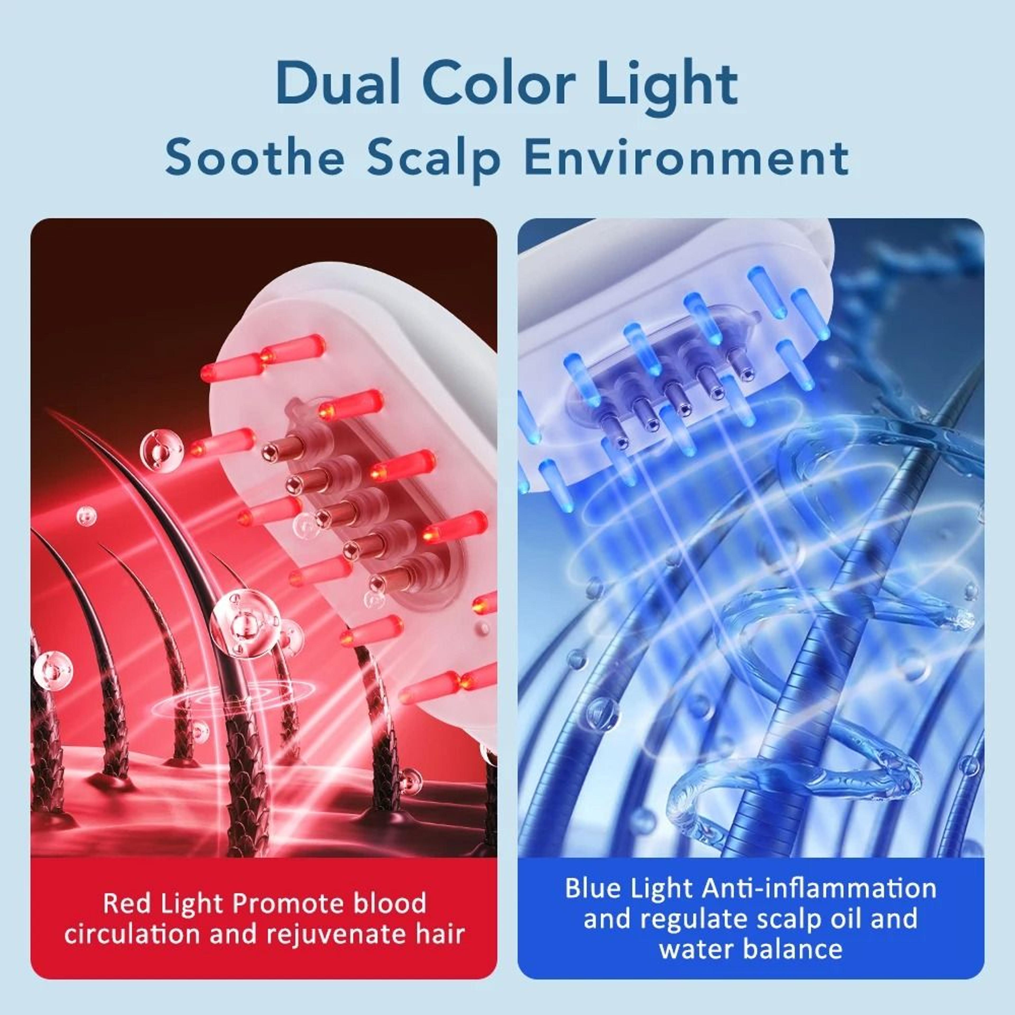 Blue And Red Light Therapy Hair Growth Massage Comb With Scalp Applicator 3