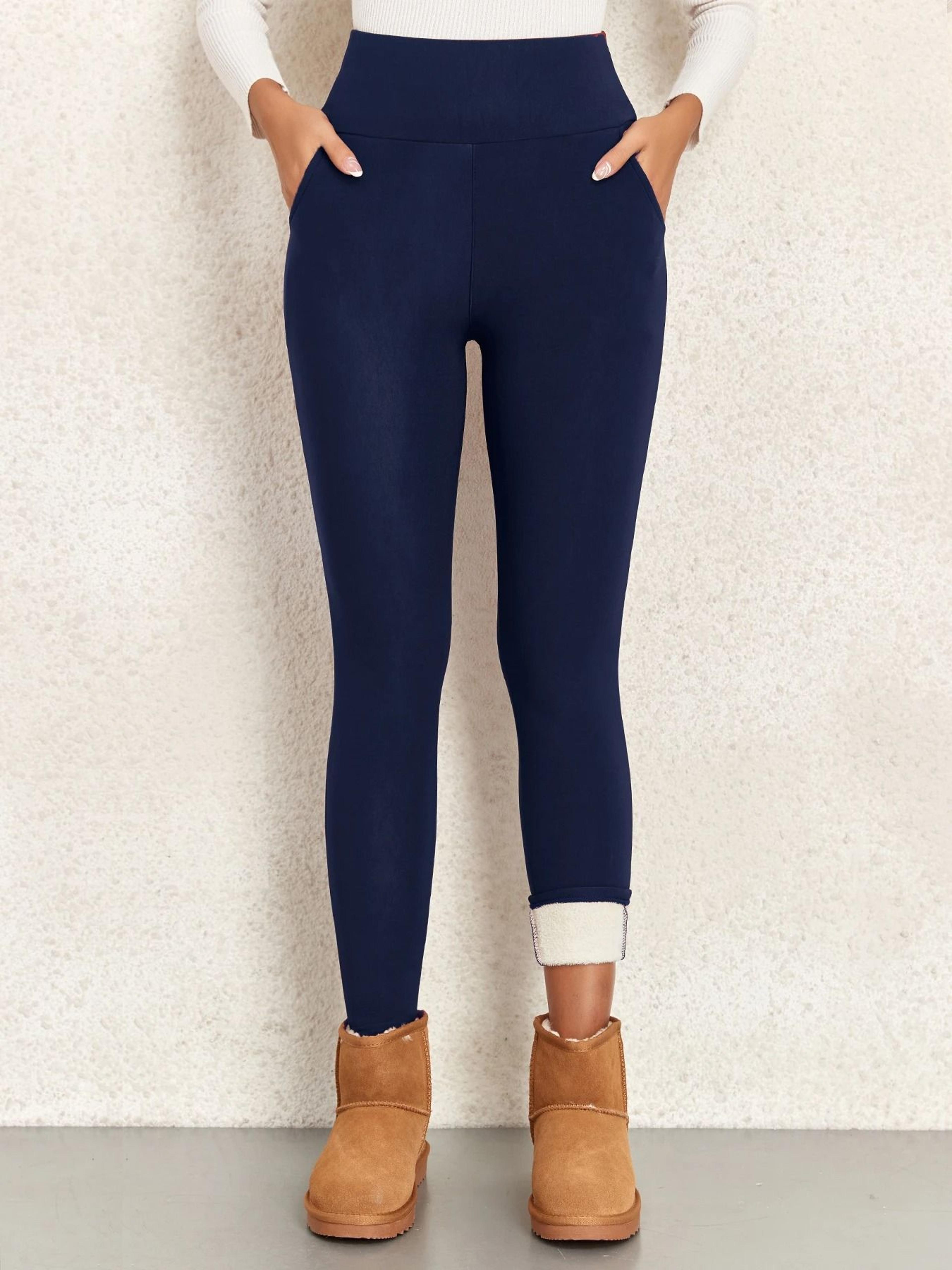 Thick Warm High Waist Winter Leggings With Pockets For Women 2