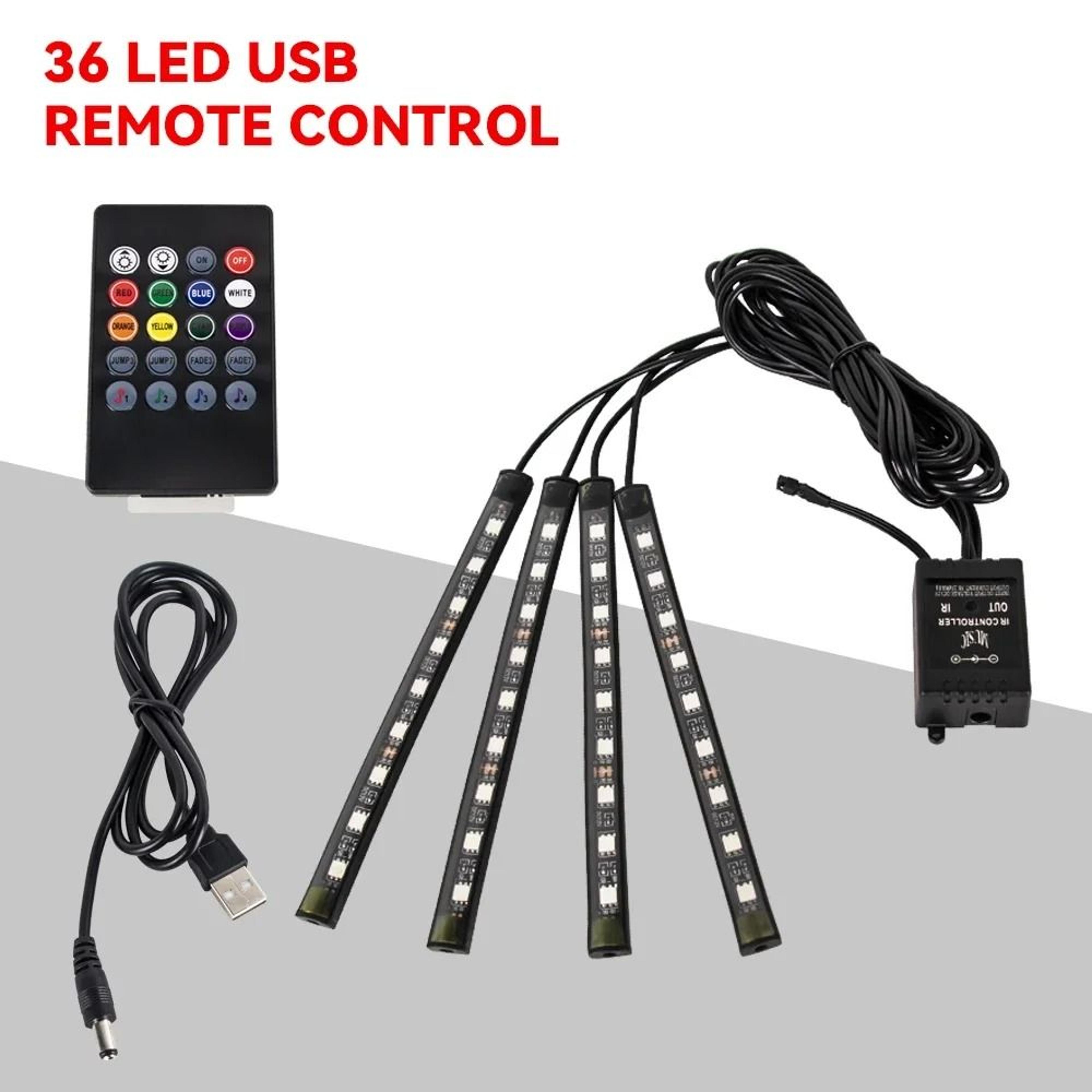 LED Car Interior Ambient Light Kit With Music And Remote Control 7