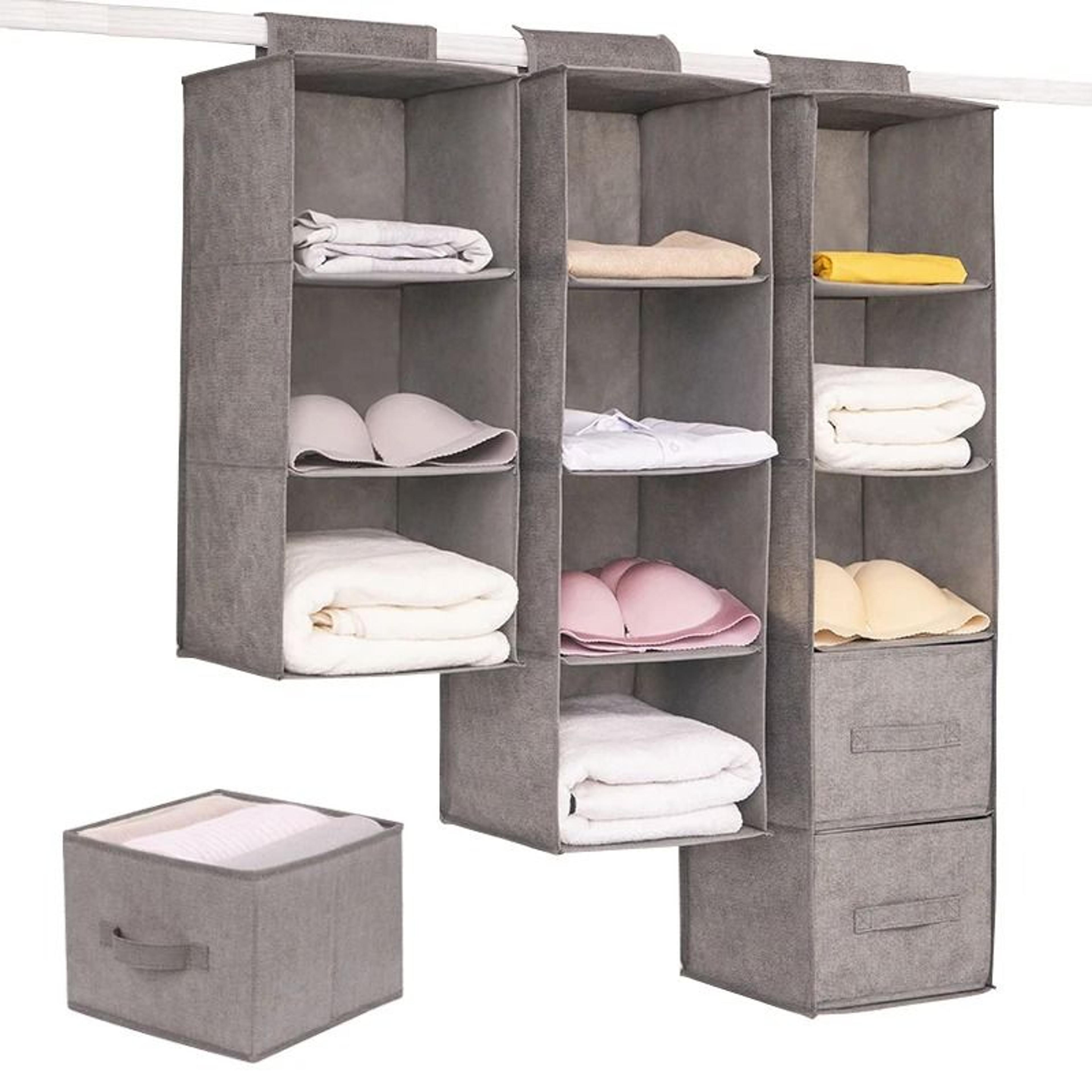 Collapsible Hanging Wardrobe Organizer With Drawer Compartments 0