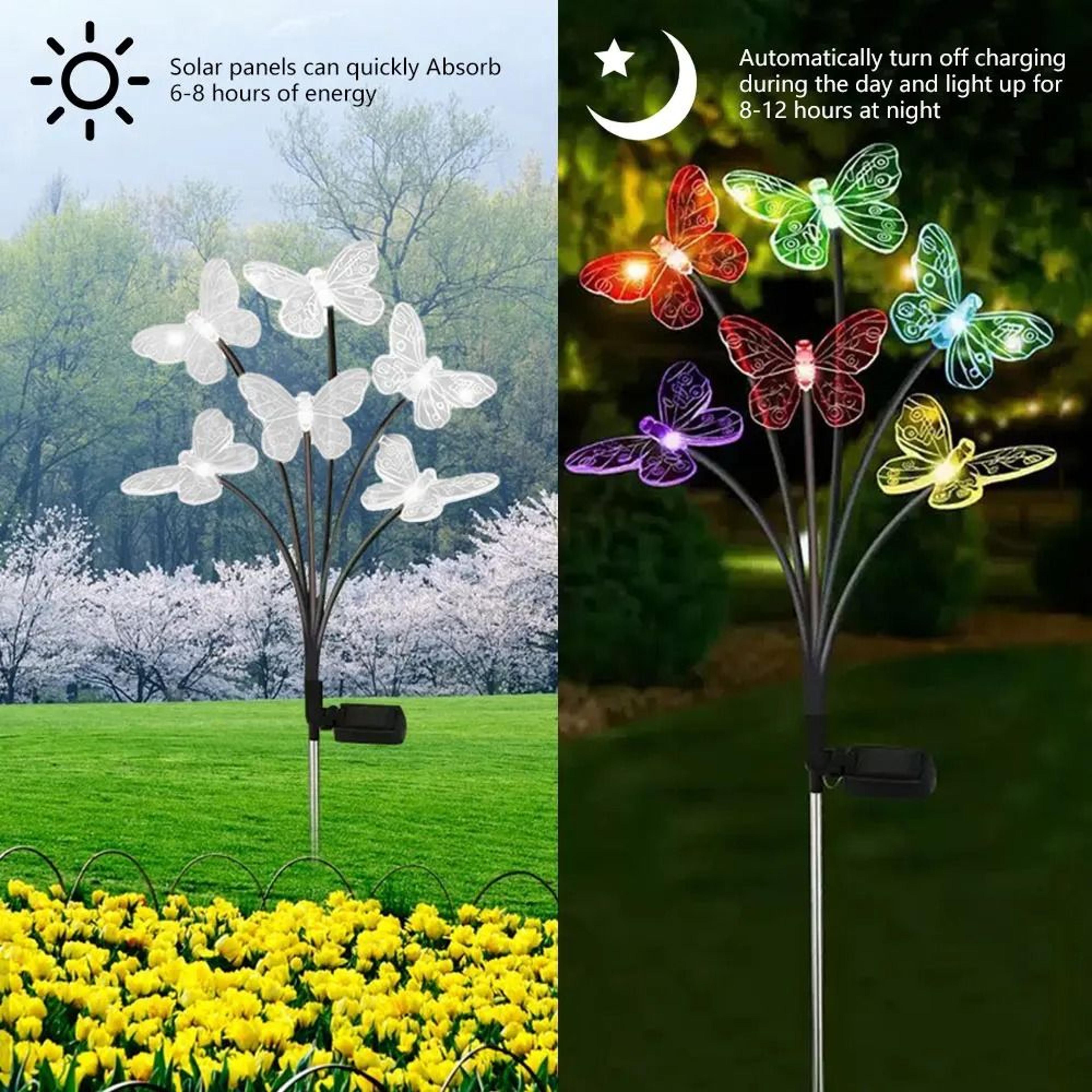 Solar Butterfly Garden Lights Outdoor Waterproof LED Lamps 4