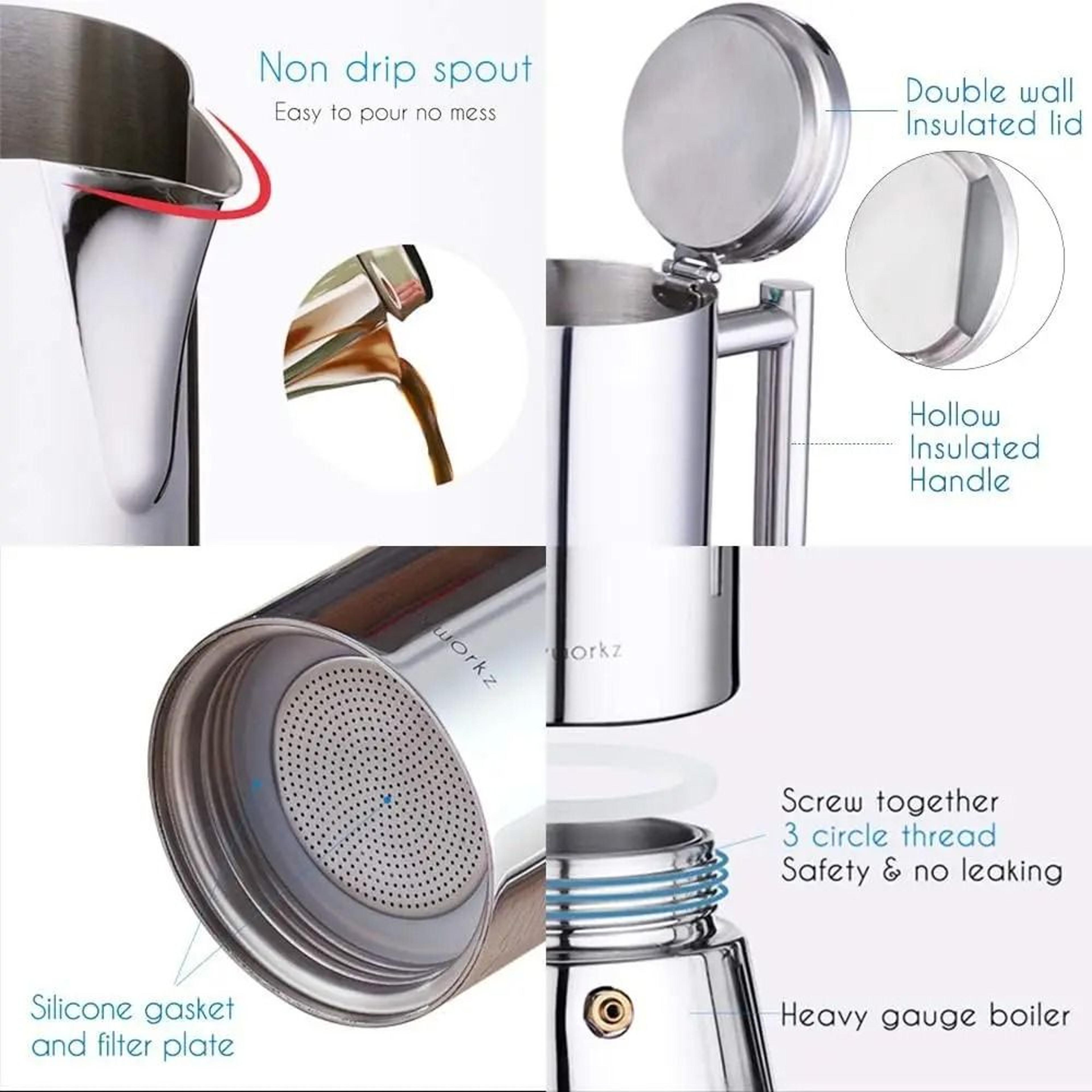Stainless Steel Espresso Maker With Classic Italian Design 6