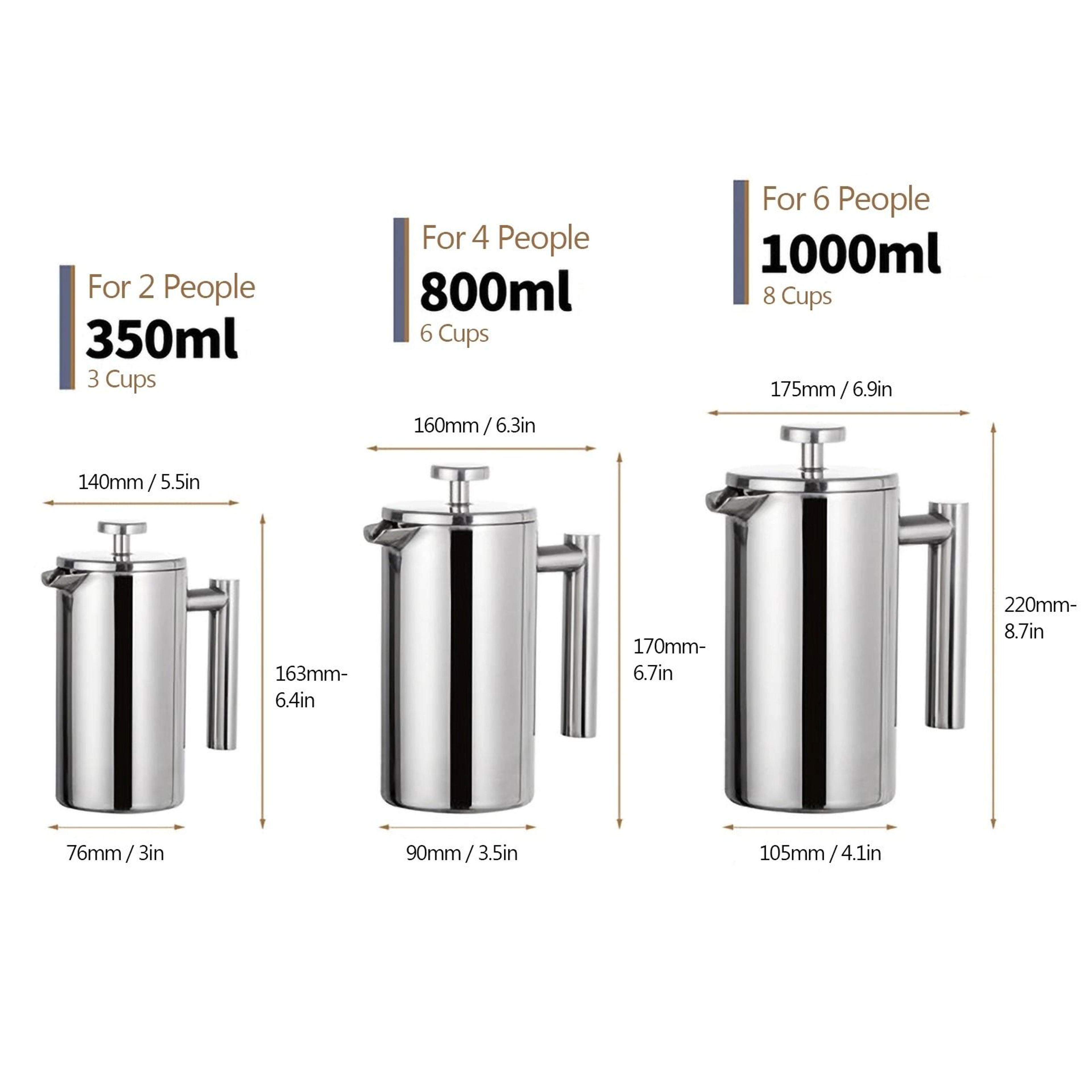 Stainless Steel French Press Coffee Maker Pot 4
