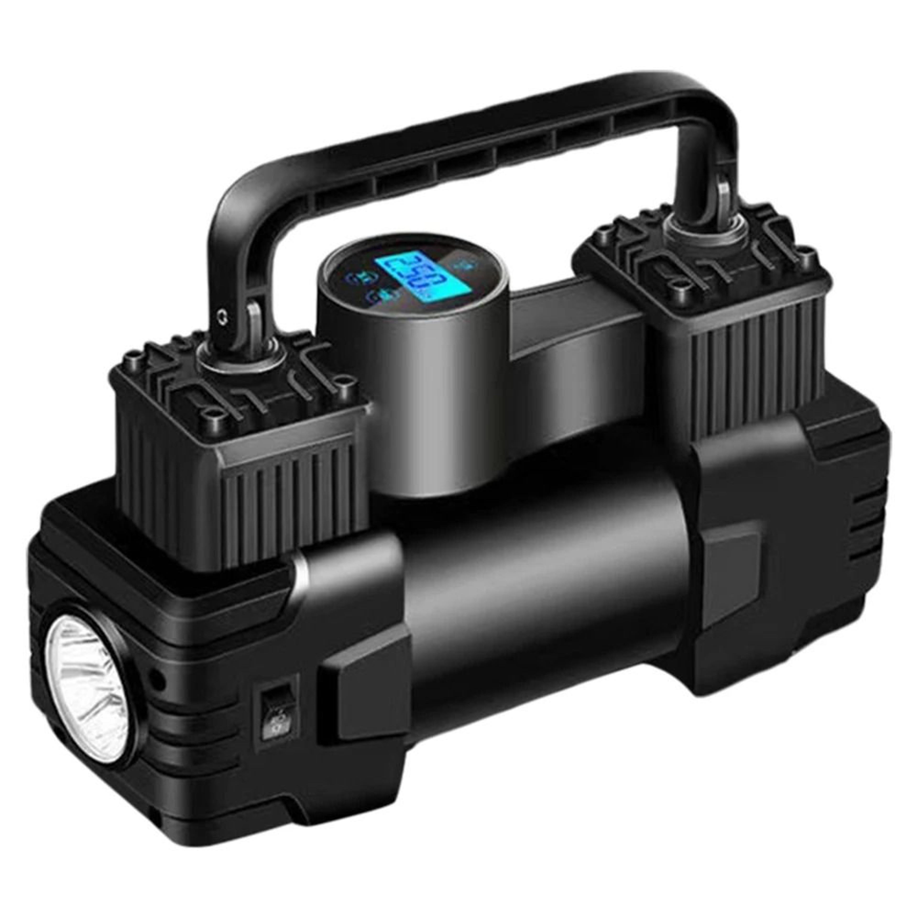 Heavy Duty Dual Cylinder Mini Air Compressor With LED Light 7