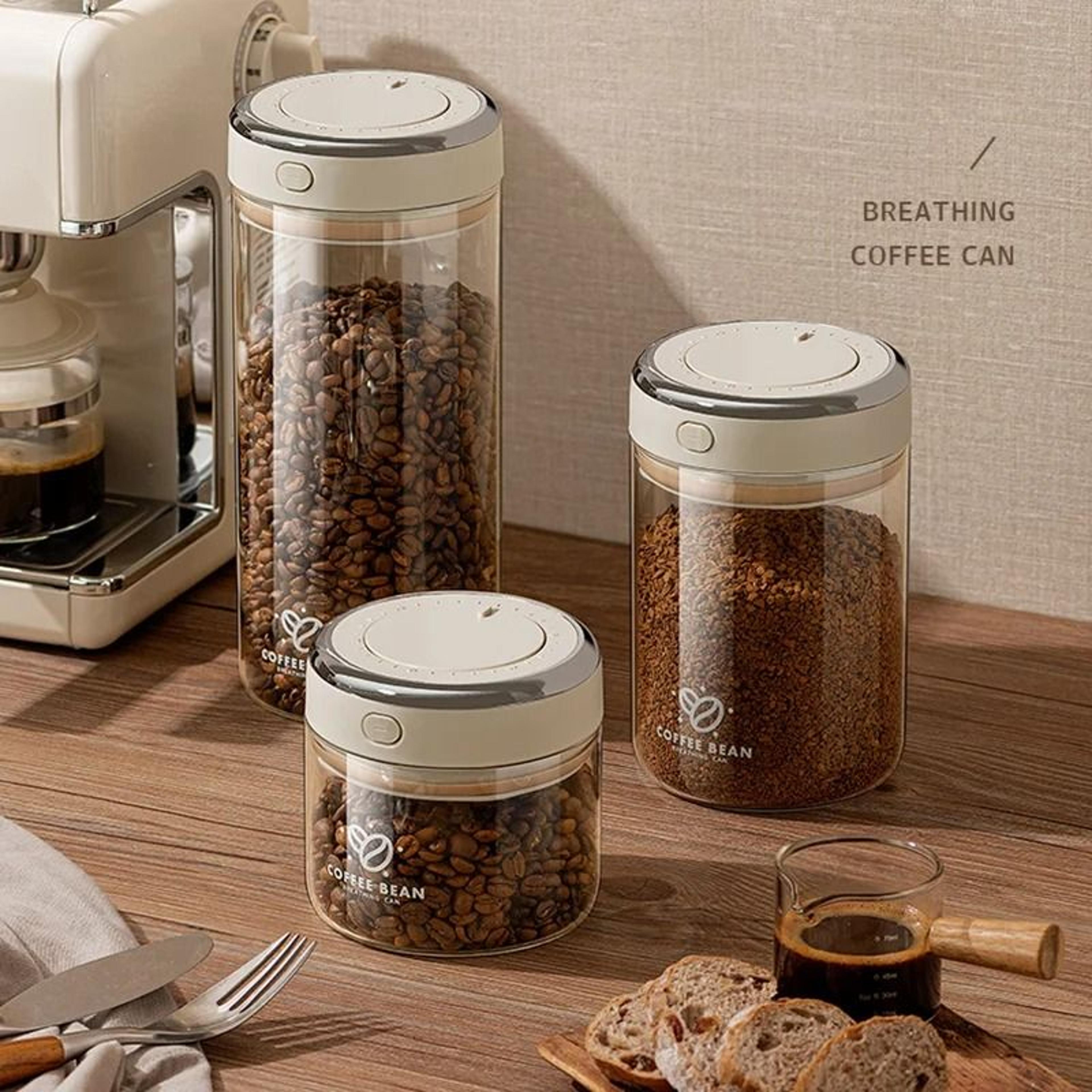 Glass Coffee Bean Vacuum Storage Jar With CO2 Valve 1
