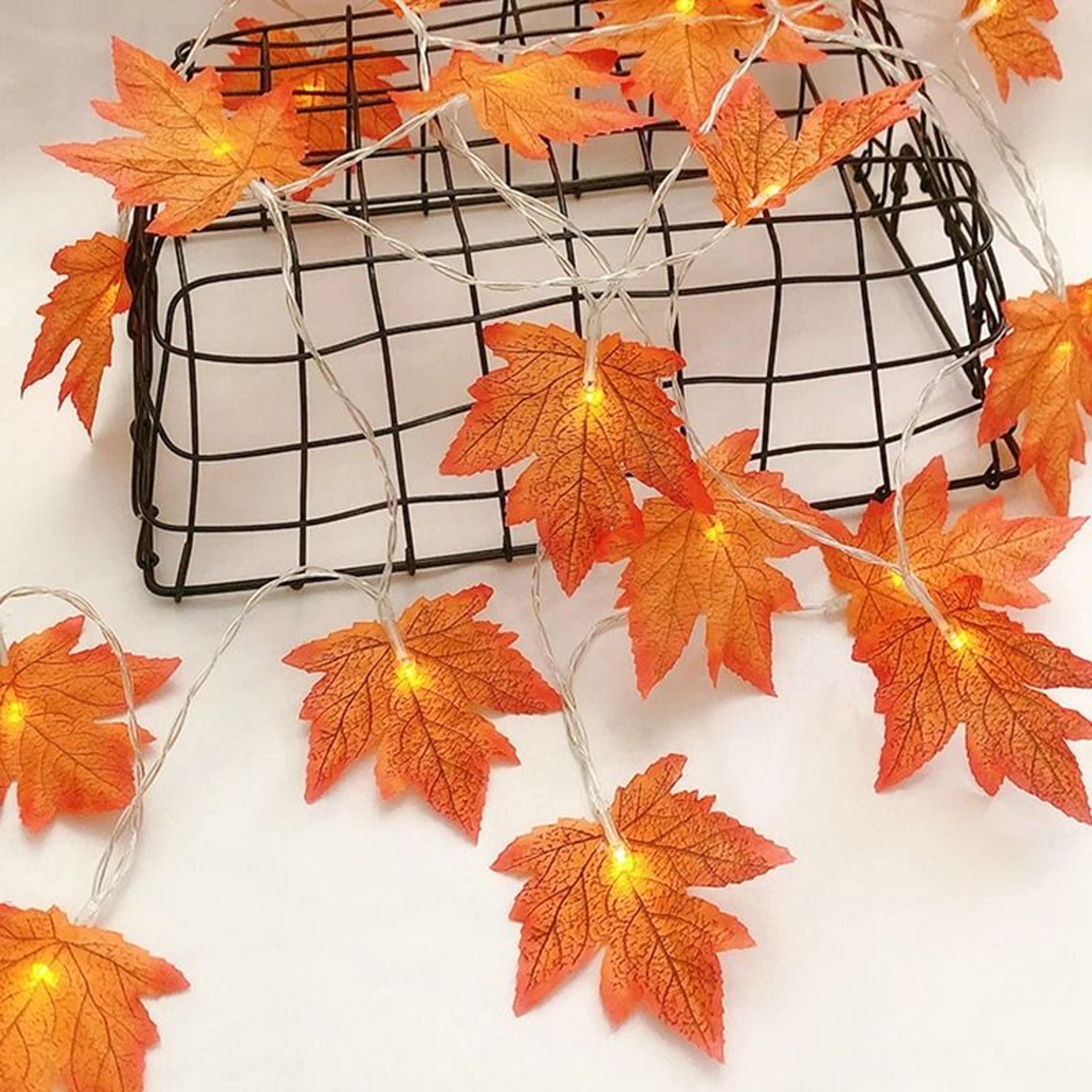 Maple Leaf LED Light String Garland For Christmas And Fall Decor 4