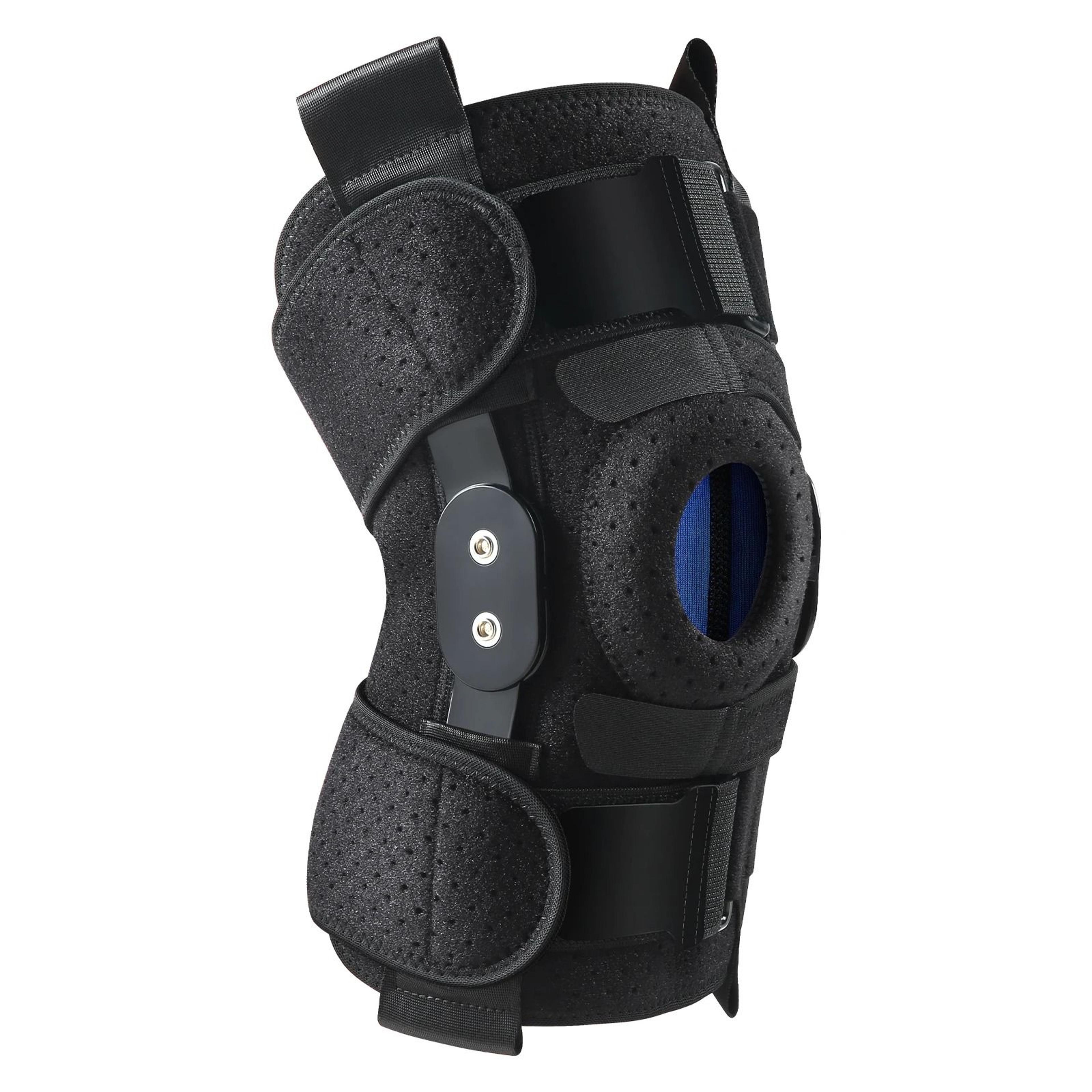 Hinged Knee Support Brace With Side Stabilizers And Gel Pads 7