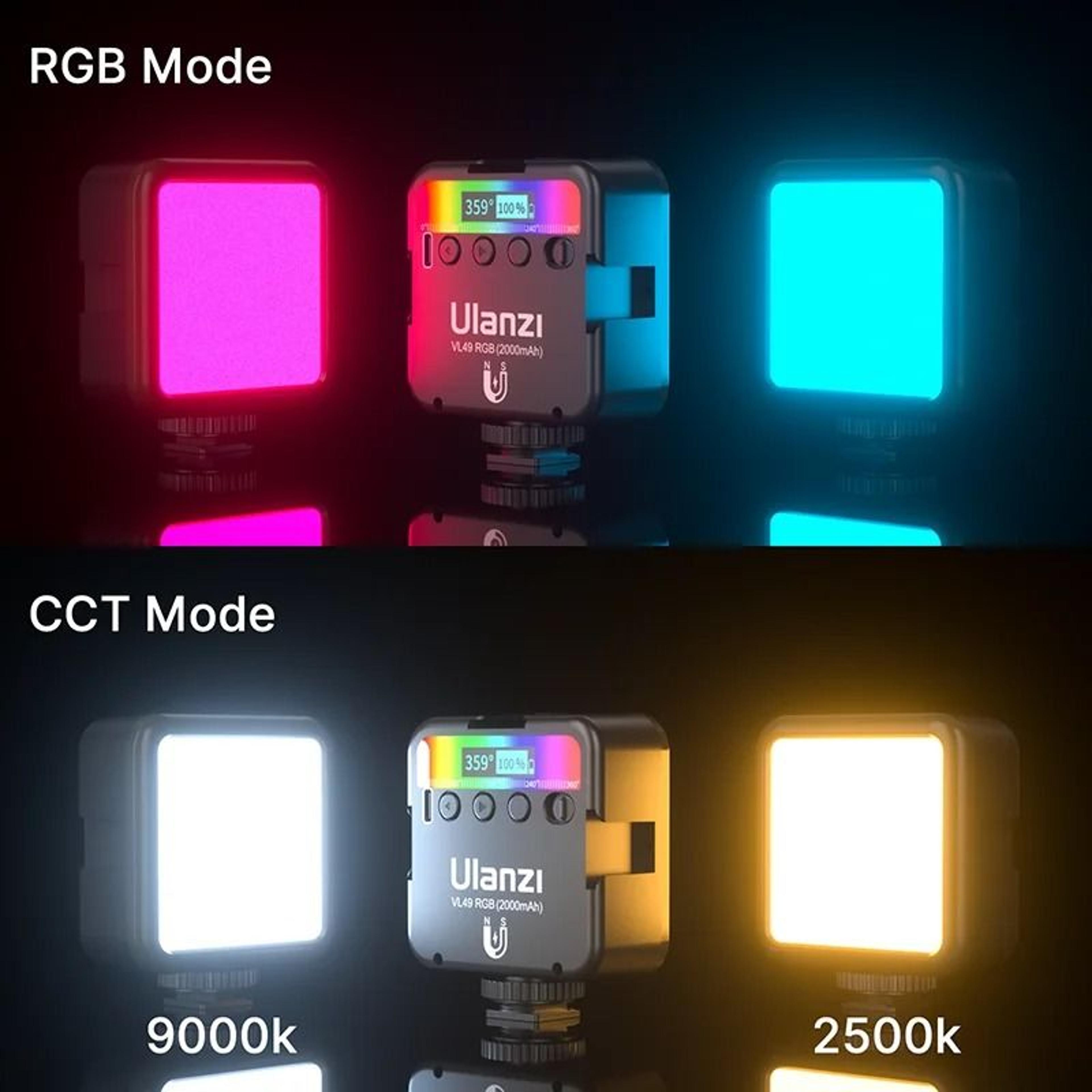 RGB LED Rechargeable Video Light With Adjustable Color And Brightness 1