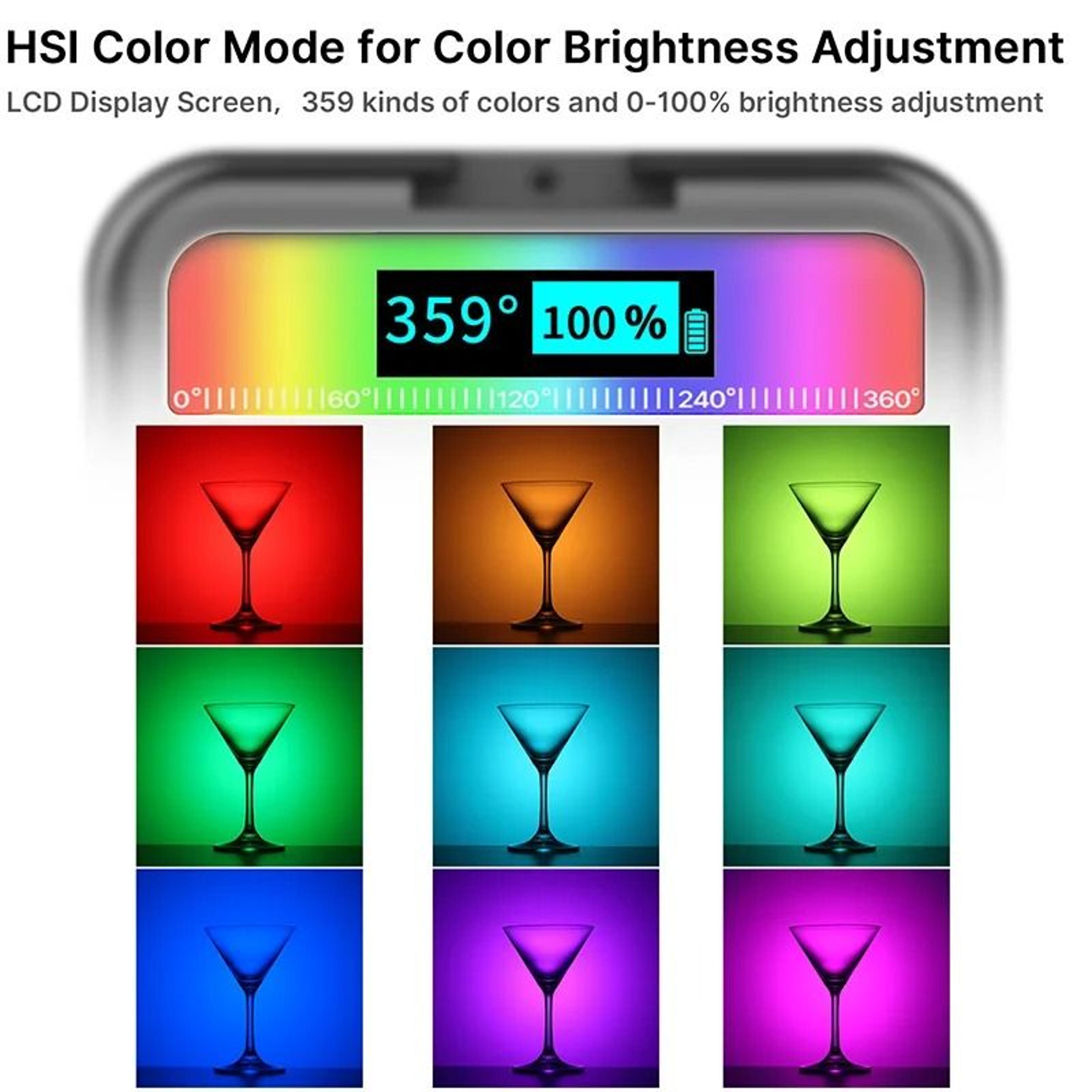 RGB LED Rechargeable Video Light With Adjustable Color And Brightness 2
