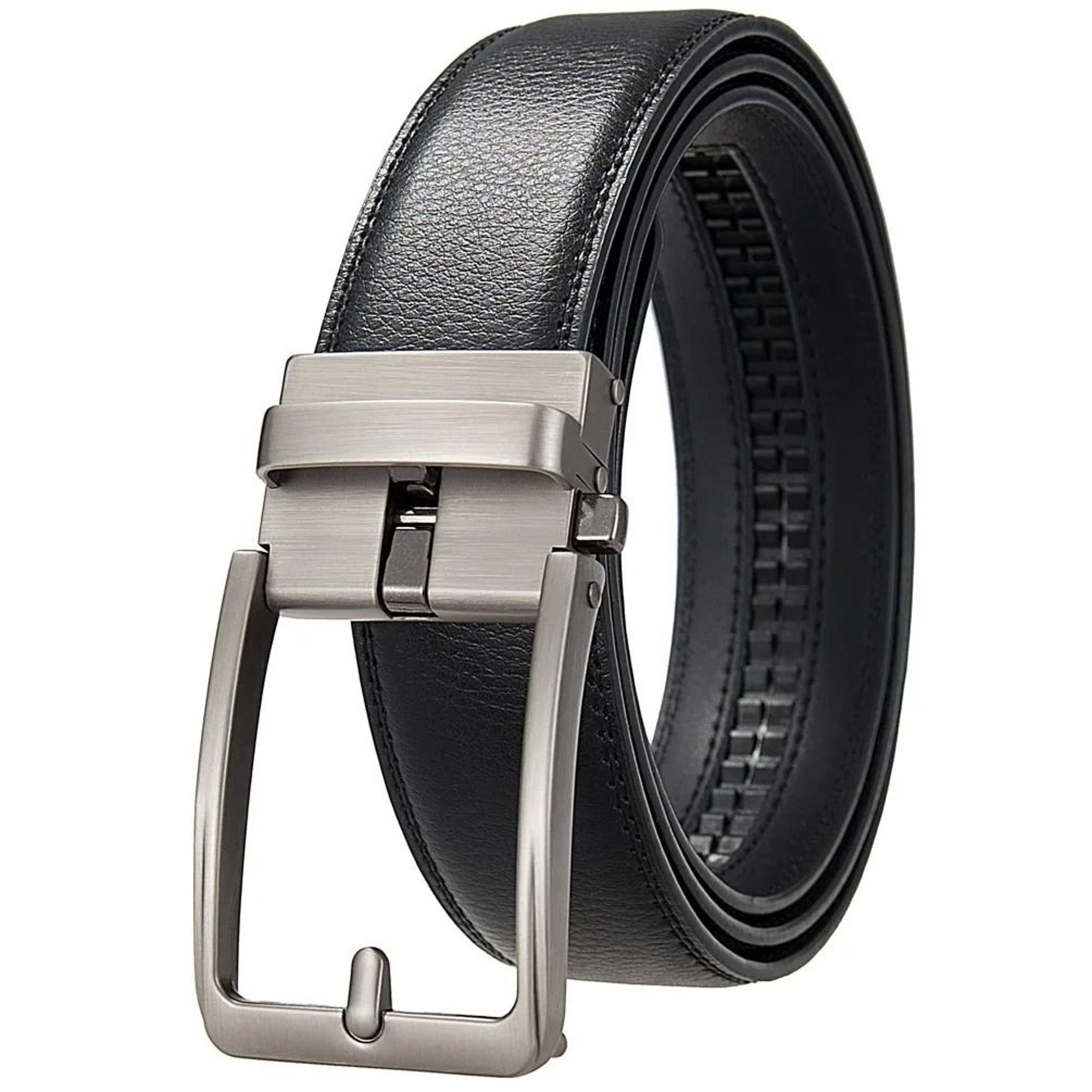 Automatic Buckle Genuine Leather Mens Waist Belt 6